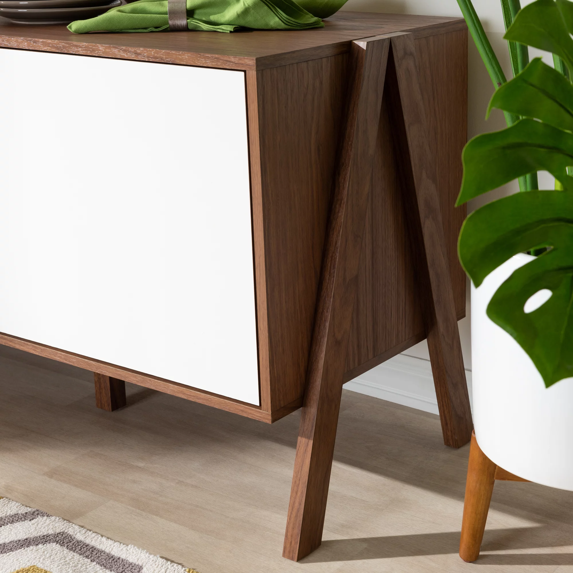 Willow White and Walnut Sideboard by Bellamy Studios