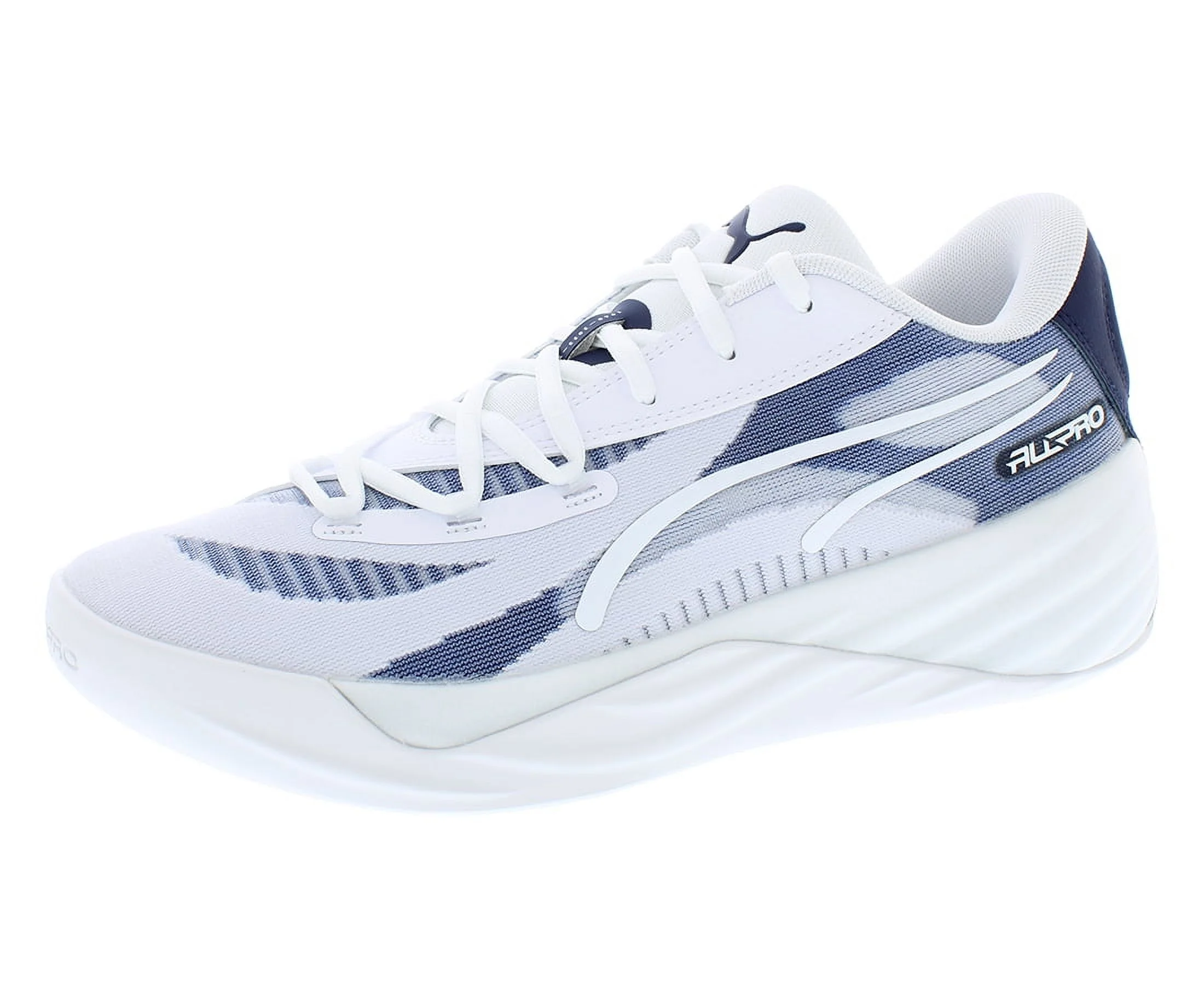 Puma All Pro Nitro Team Mens Shoes Size 9, Color: White/Navy/Lime Squeeze