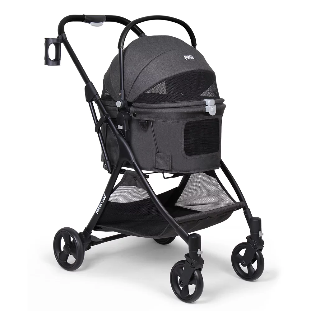 Beberoad Pets Pet Stroller for Small Dogs & Cats, with Removable Basket & Foldable Cart Frame, Inner Space Size 18.9