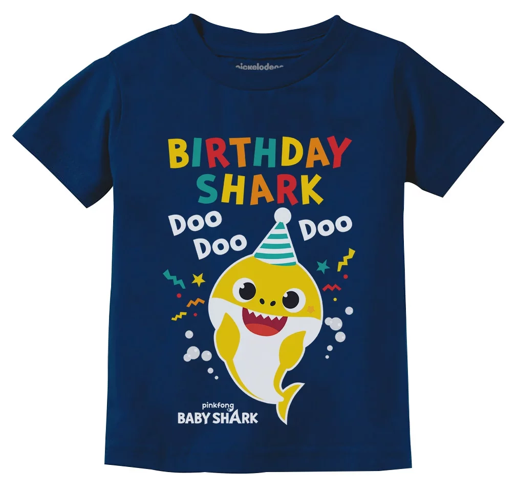 Baby Shark Themed Birthday T-Shirt for Toddlers: Fun & Comfy - Perfect for Shark-Loving Boys and Girls' Birthday Celebrations 2T Navy