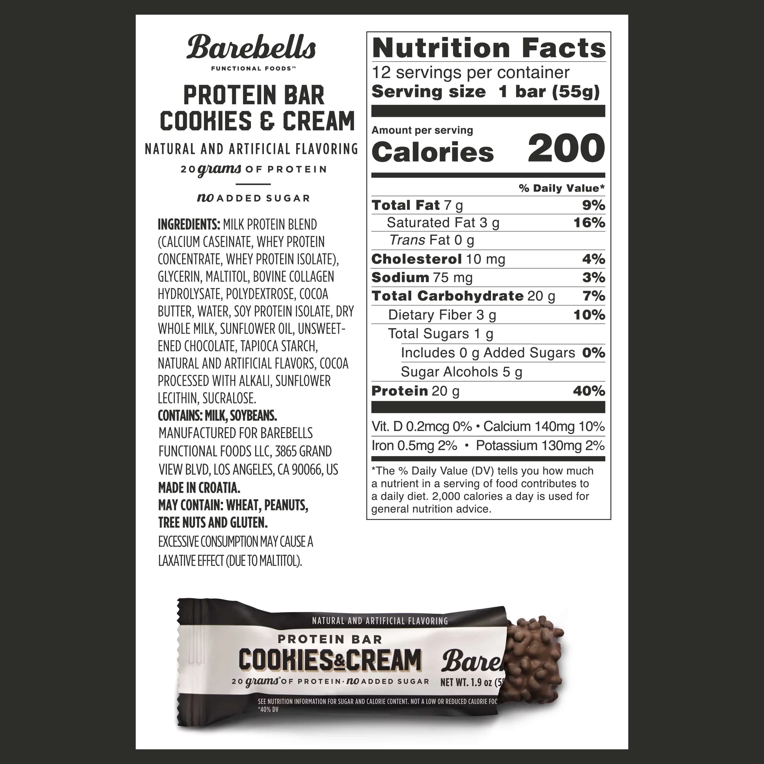 Barebells Protein Bars - Cookies and Cream, Pack of 2