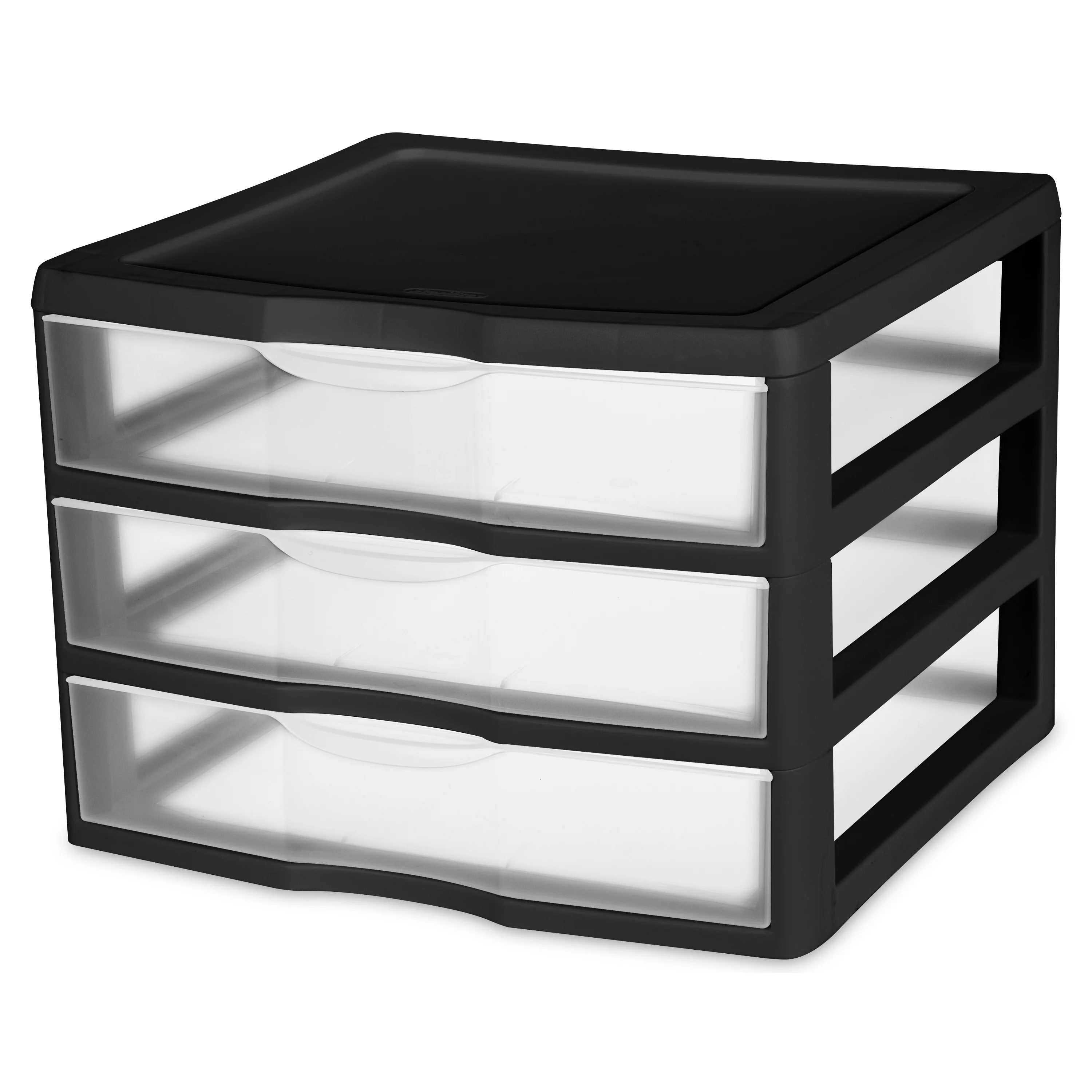 Sterilite, Wide 3 Drawer Unit, Black