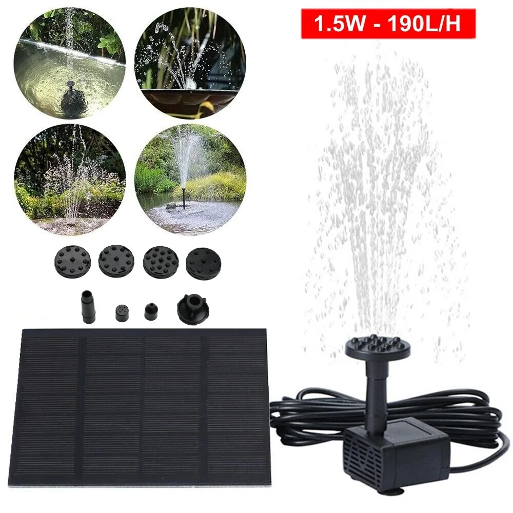 EROCK Solar Power Fountain Submersible Floating Water Pump Bird Bath Pond Garden Pool