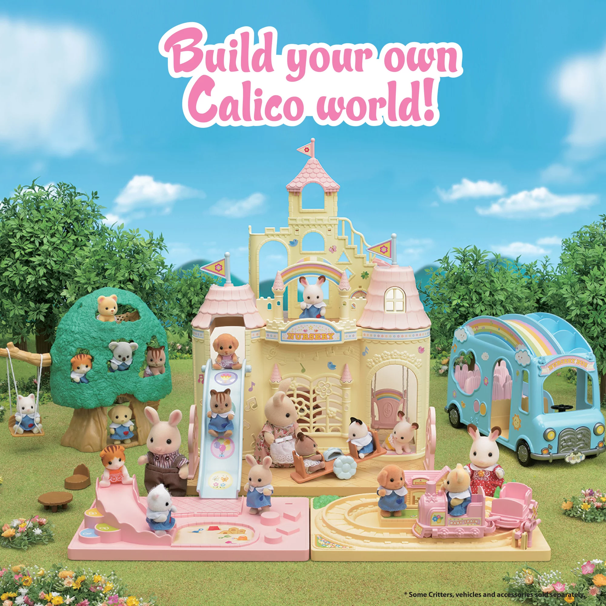 Calico Critters Baby Castle Playground, Dollhouse Playset with Figure