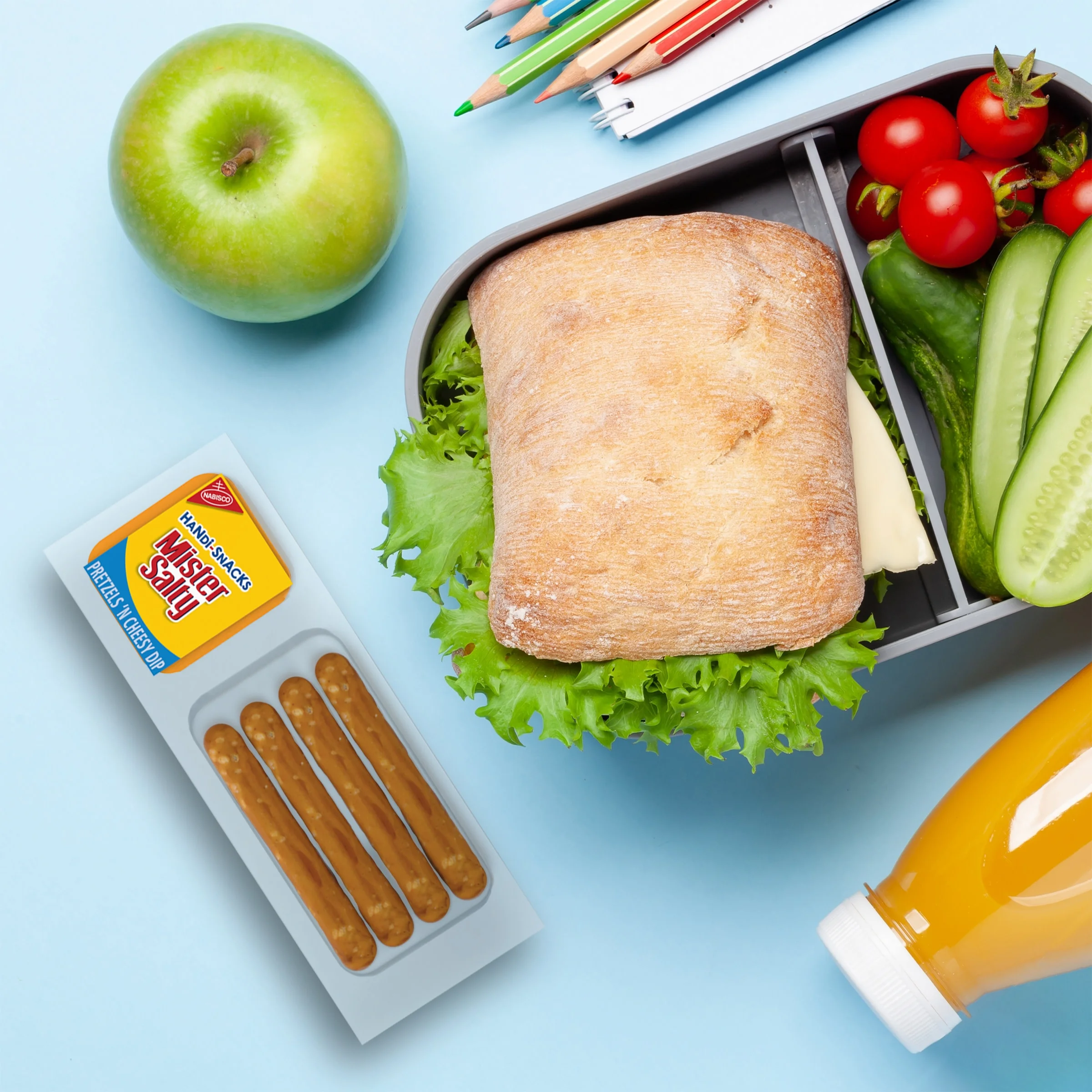 Handi-Snacks Mister Salty Pretzels 'N Cheesy Dip Snack Packs, 10 Snack Packs