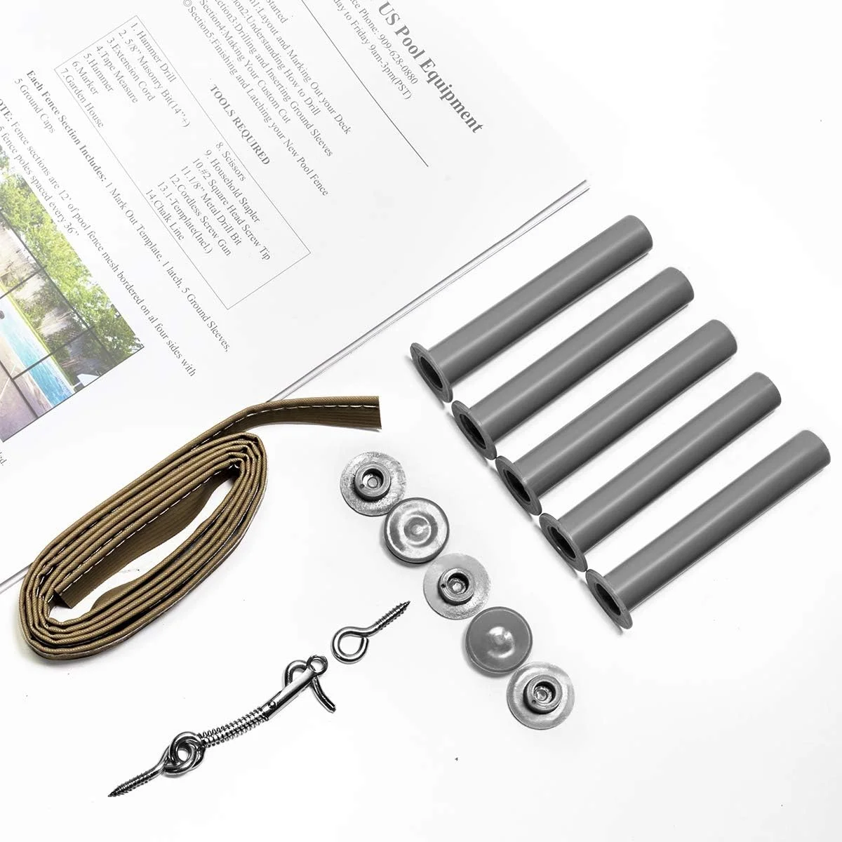 90130 pool safety fence 4x12 sand beige stainless steel pole xp