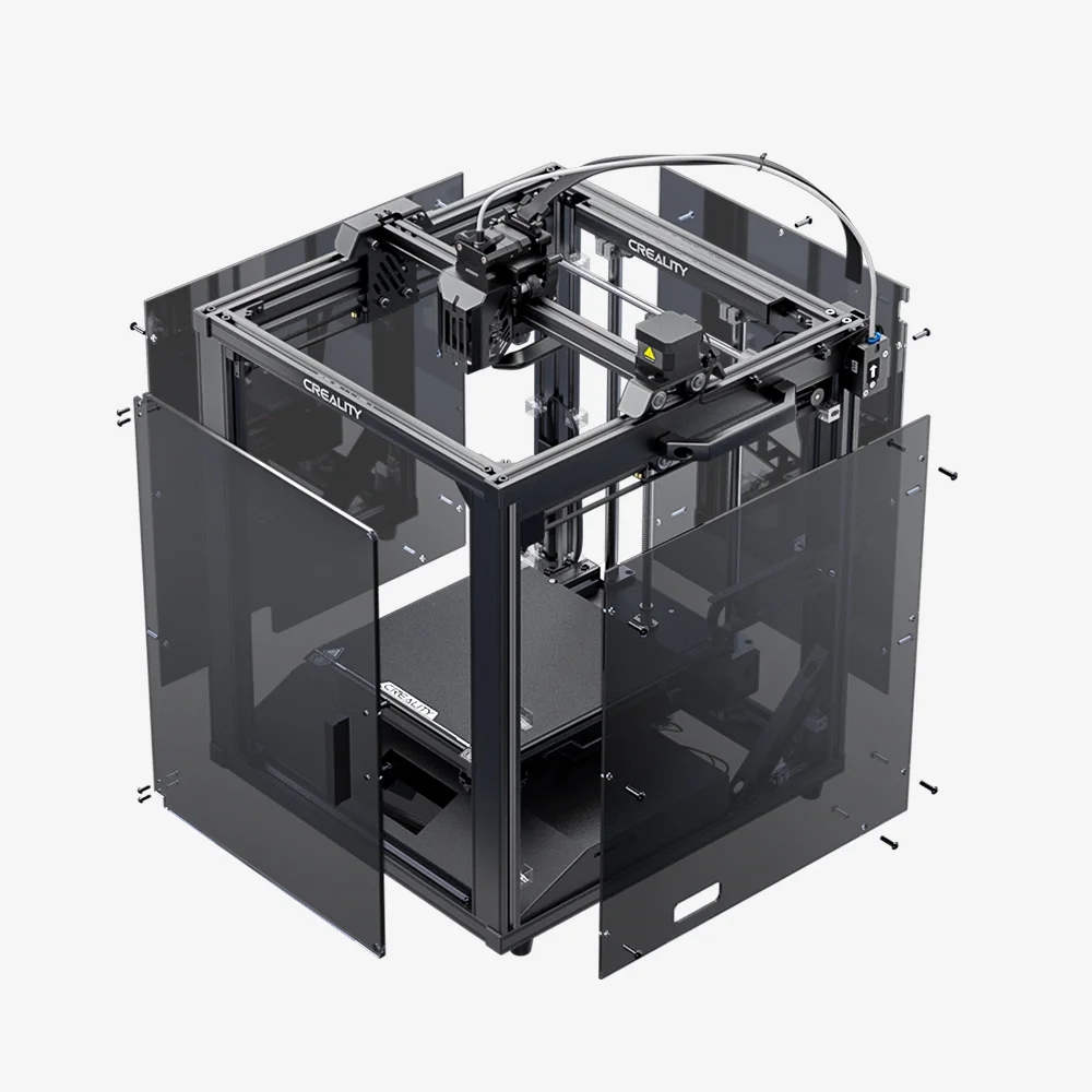 Official Creality Ender-5 S1 3D Printer Kit with Acrylic Enclosure and Top Cover, Auto Leveling Stable Cube Frame