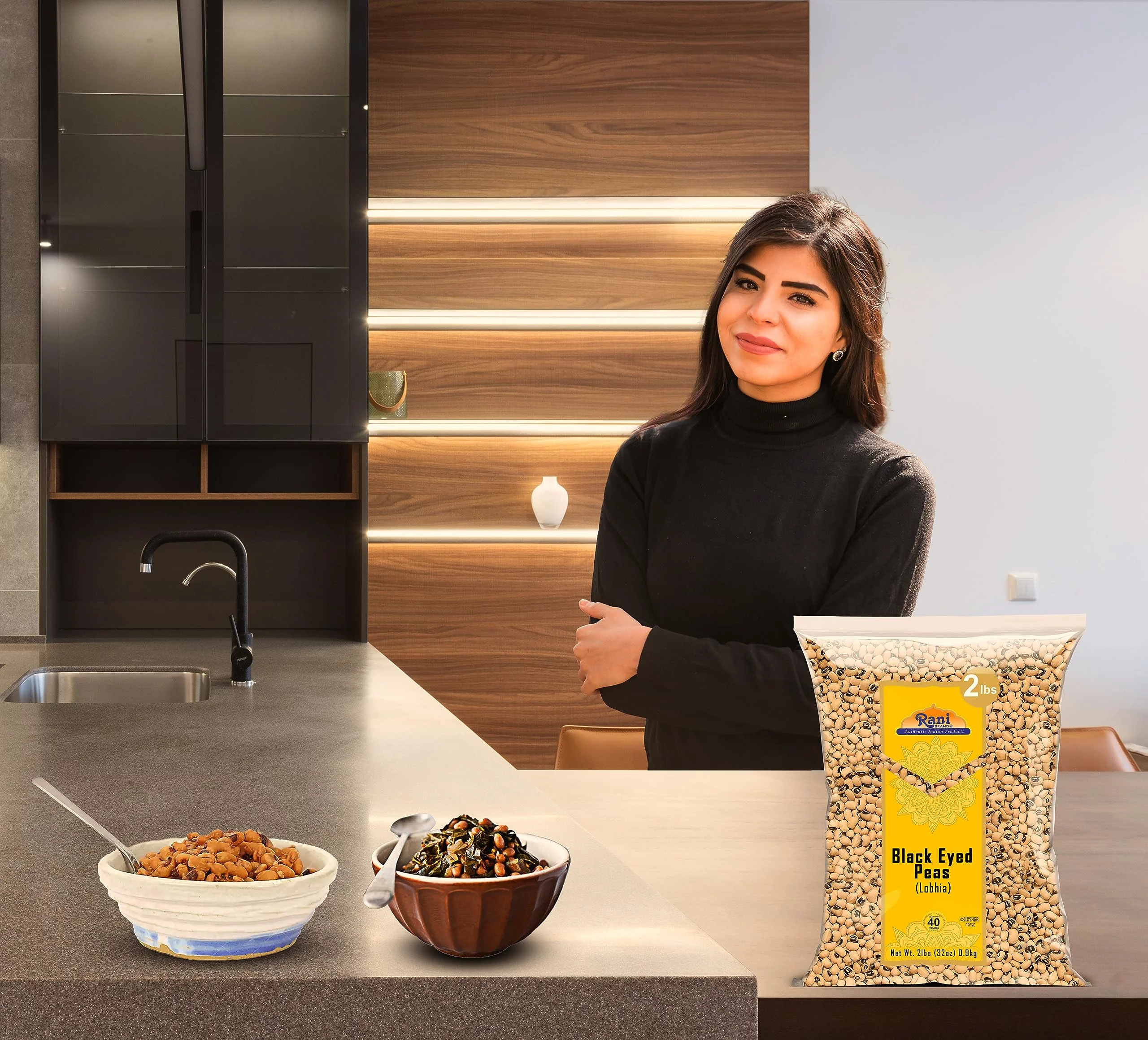 Rani Black Eyed Peas, Dried Cowpeas (Lobhia) 32oz (2lbs) 908g ~ All Natural | Vegan | Kosher | Gluten Friendly | Product of USA