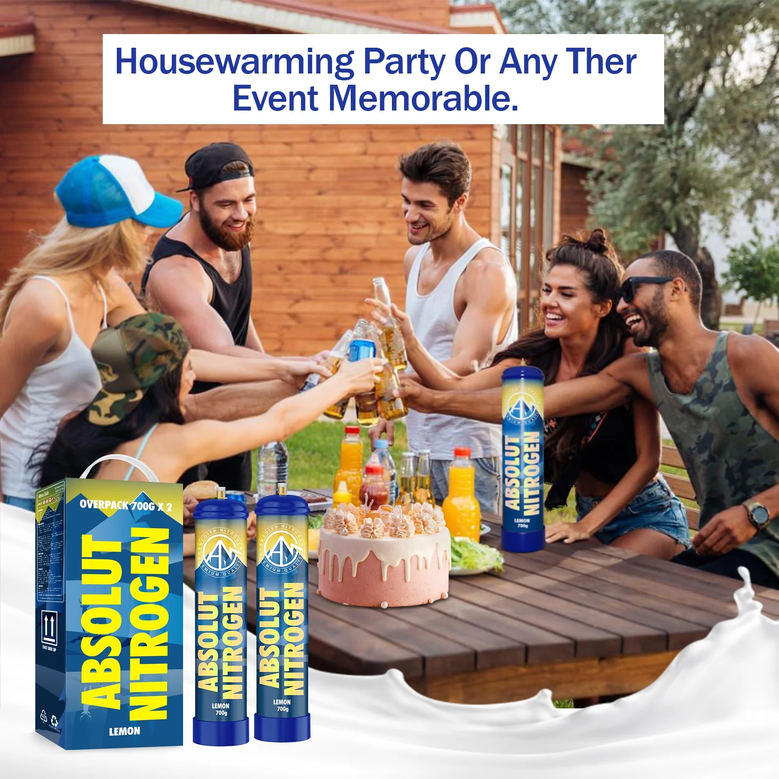 Hotwhip Nitrous Oxide Whipped Cream Charger (Lemon, 6pc, 700g 1.1L) - Nitrous Tank Whip Cream Charger, Nitrous Oxide Canister, N20 Whipped Cream Chargers, Nitrous Oxide Tank