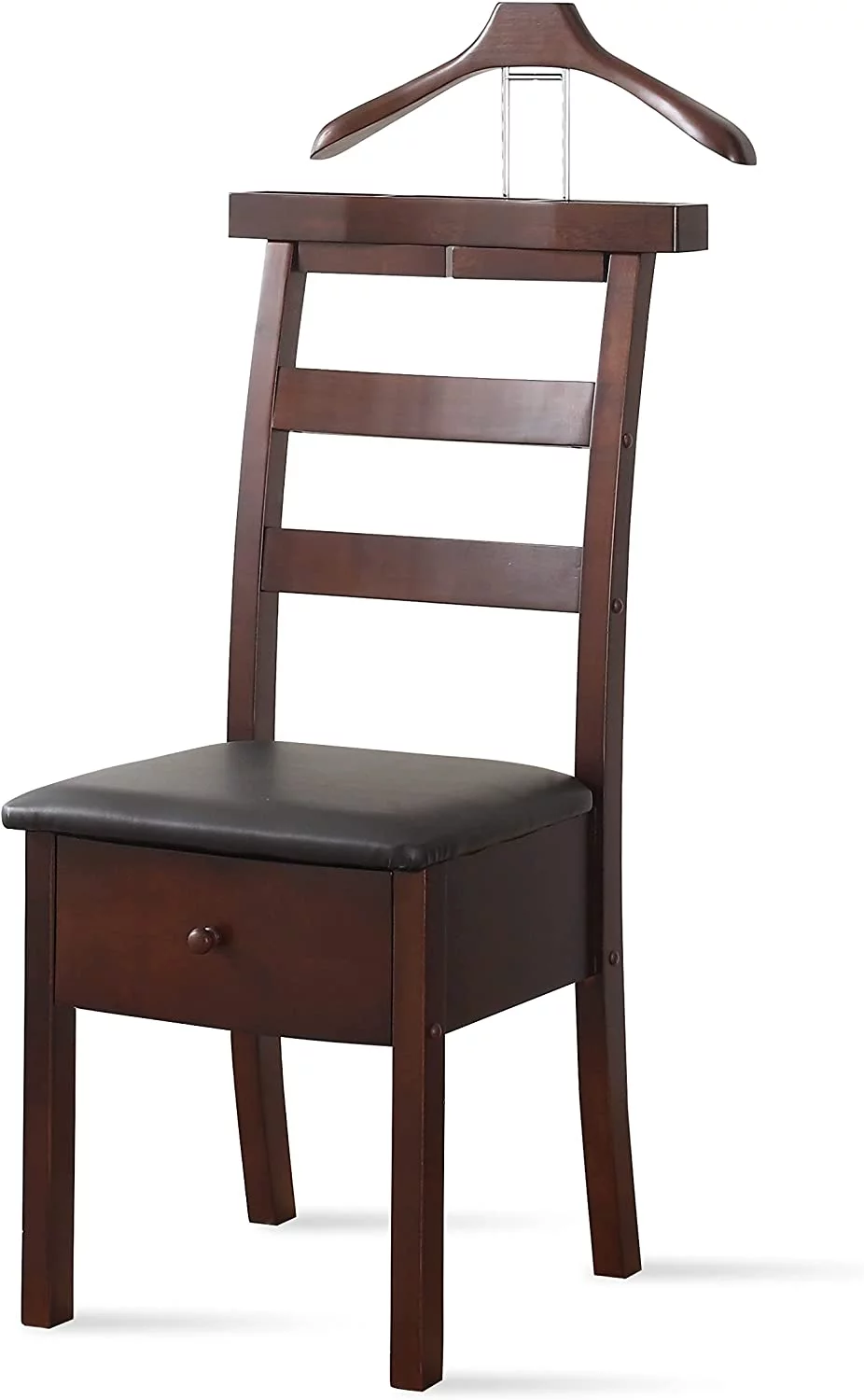 Proman Products Manhatten Chair Valet VL36654 with Drawer, Hanger, Trouser Bar and Tie & Belt Bar, 19