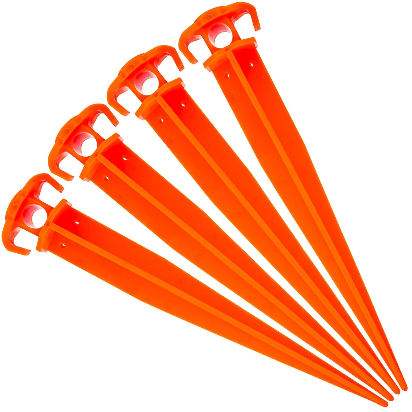 ASR Outdoor 4pk Orange Heavy Duty ABS Plastic Tent Stakes Camping Essentials 16 Inch