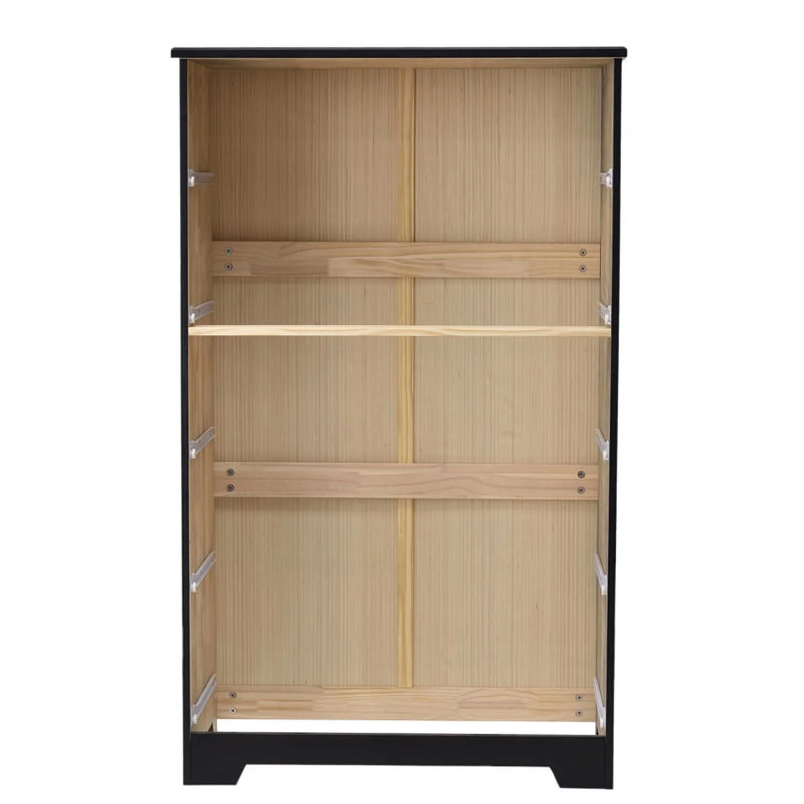 Home Square 2-Piece Set with Full Bed and 5-Drawer Chest Dresser in Black