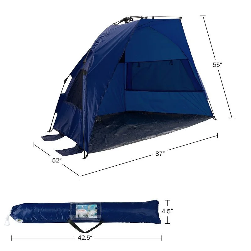 YFY Pop Up Beach Tent with Carry Bag - Blue