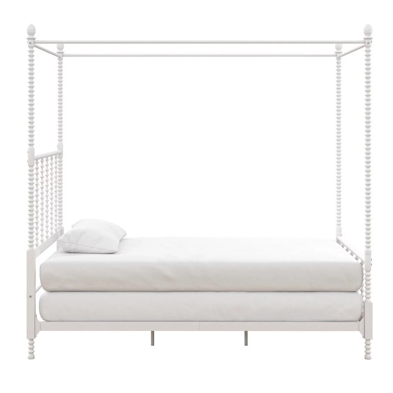 DHP Emerson Traditional Metal Canopy Bed, Twin, White