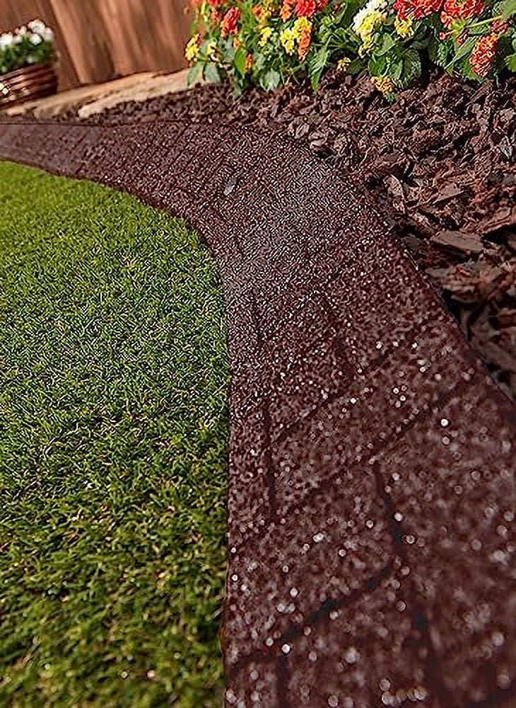 Premium Rubber Angled Terracotta Landscape Edging - 4 ft. Long, 3.5 in. High 4 in. Deep - 4 Pack (Brown)