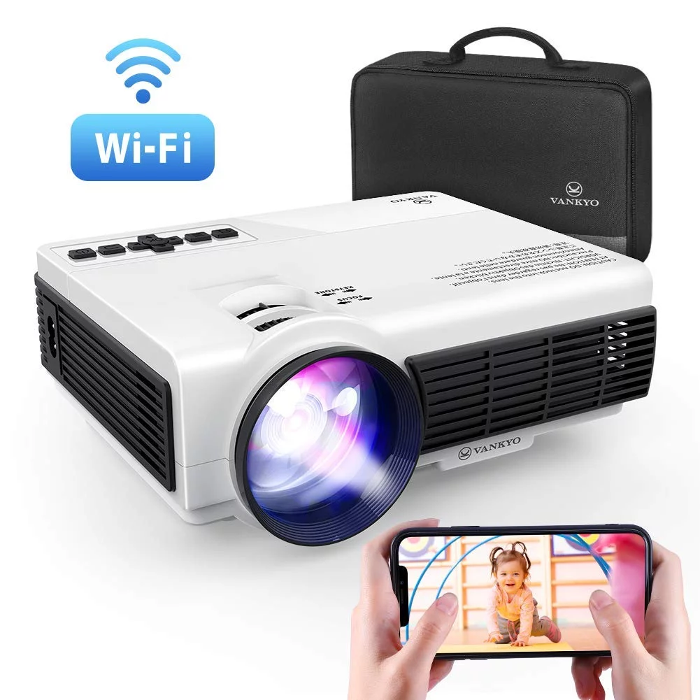 VANKYO Leisure 3W Mini Projector with Synchronize Smartphone Screen, Portable Wi-Fi Projector Supports 1080P for iOS/Android Devices, Compatible with TV Stick, PS4, HDMI for Home & Outdoor