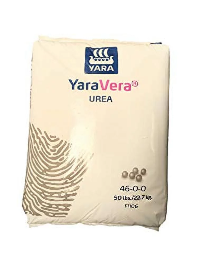 Yara Urea Fertilizer 46-0-0 Prilled Aqua Refining Greenway Biotech Brand 50 Pounds