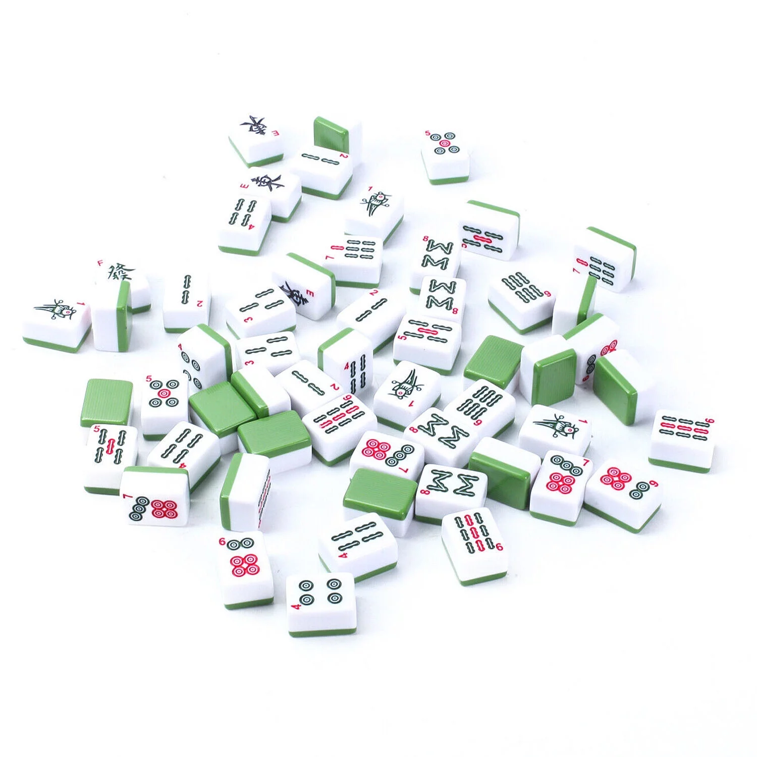 bimiti Playing MahJong Classic Strategy Game for Kids, Families, Melamine Chinese Mahjong Set Gift with Word