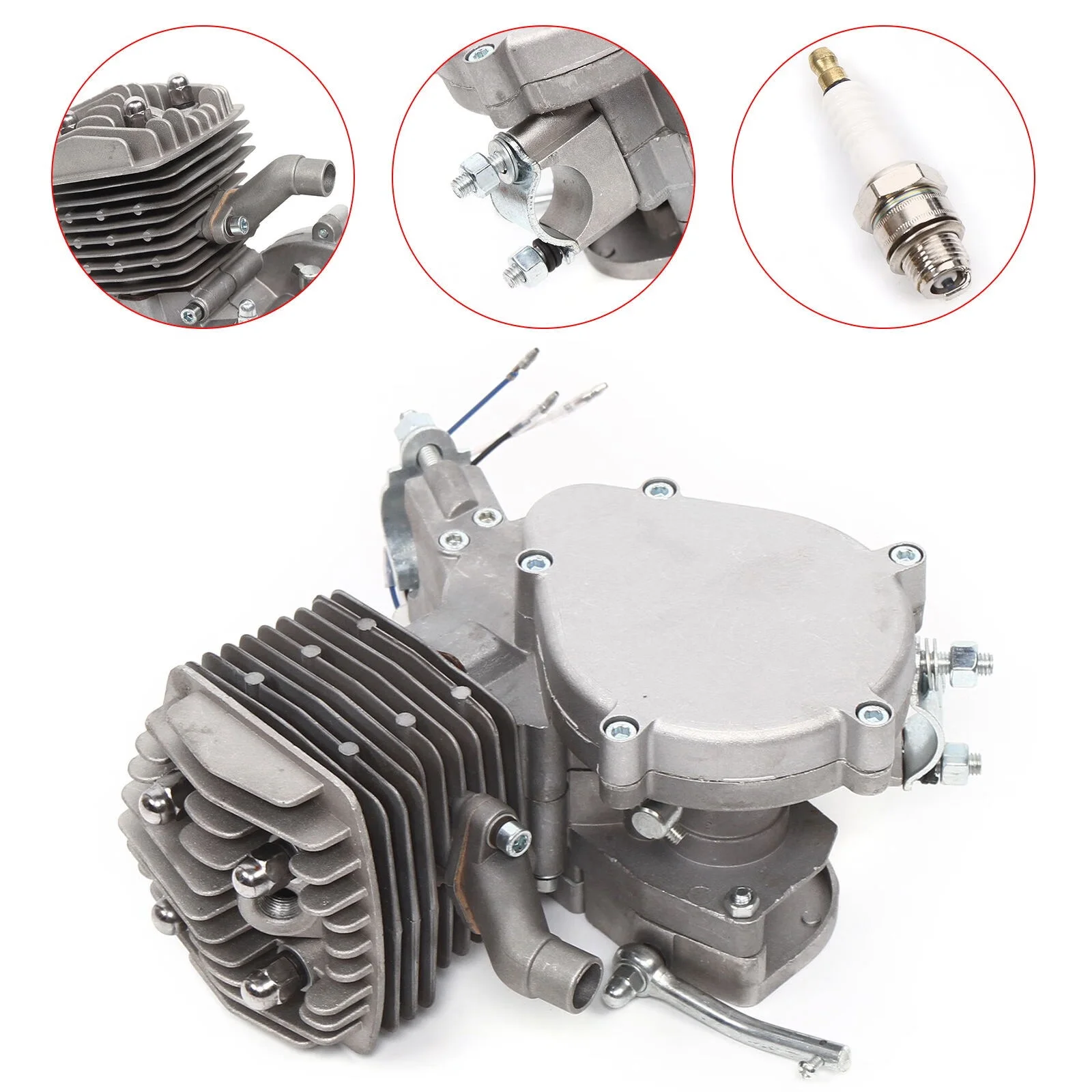 WUZSTAR 2 Stroke 80CC Bicycle Engine Single-Piece Balanced Crank Bicycle Motor Set