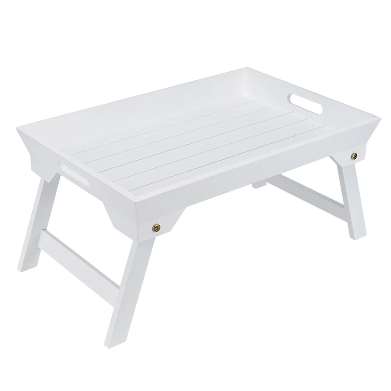 Rectangle Laptop Tray, Foldable Armrest Table Couch Tray Computer Outdoor Table Desk Serving Table Bed Camping Gift Snacks , White L