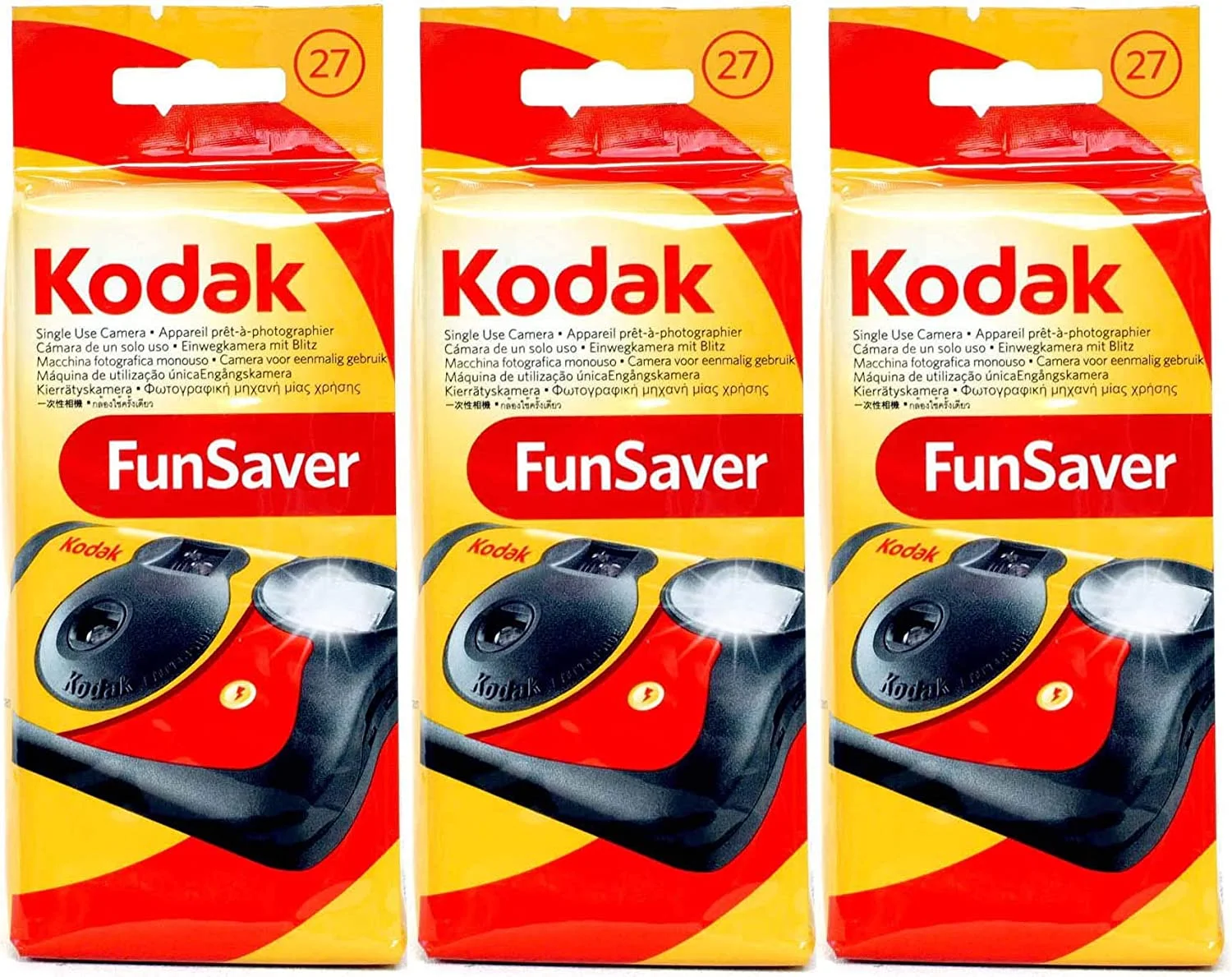Kodak 35mm One-Time-Use ISO-800 Disposable Camera w/ Flash (27 Exp, 3 Pack)