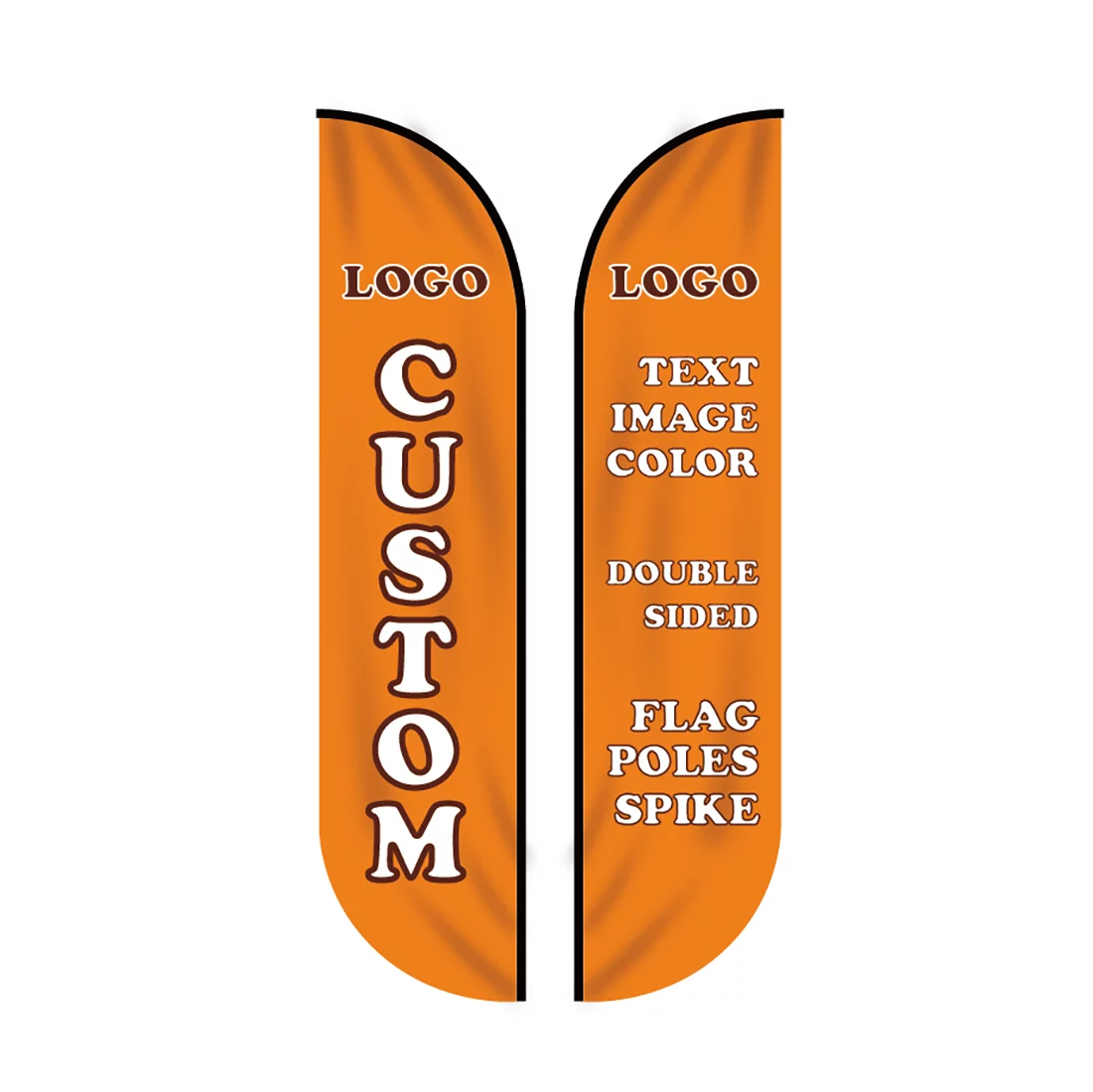 11.5ft / 3.5m Custom Feather Flag Kit with Poles Stake for Advertising