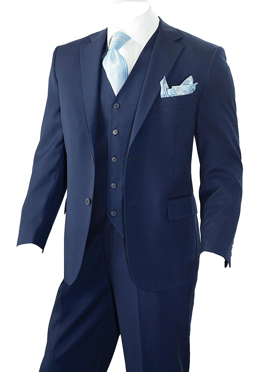 Men's 3 Piece Solid 2 Button Regular Fit Suit