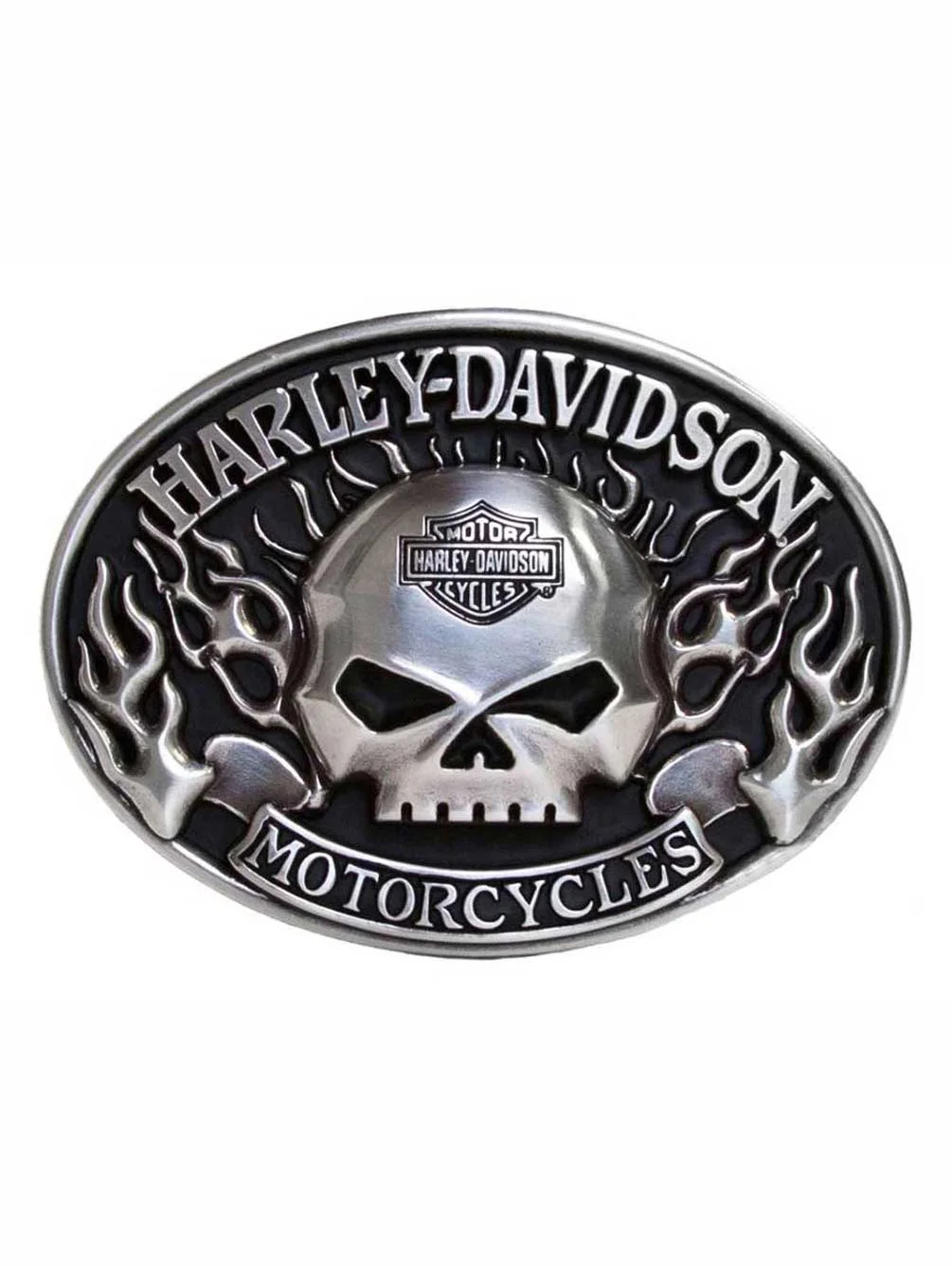 Harley-Davidson Men's Immunity Skull Belt Buckle, Antique Nickel Finish, Harley Davidson