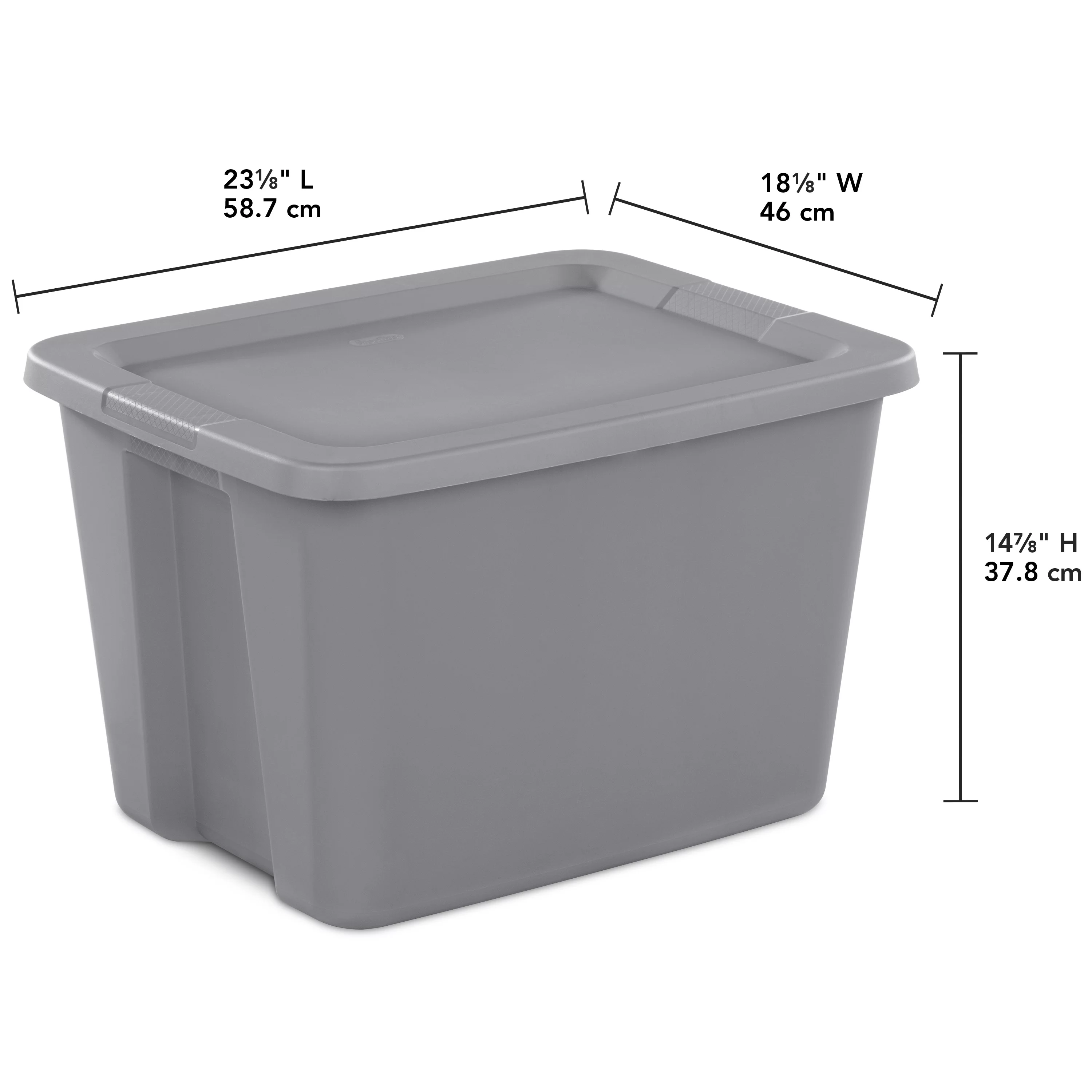 Sterilite 18 Gallon Tote Box Plastic, Titanium