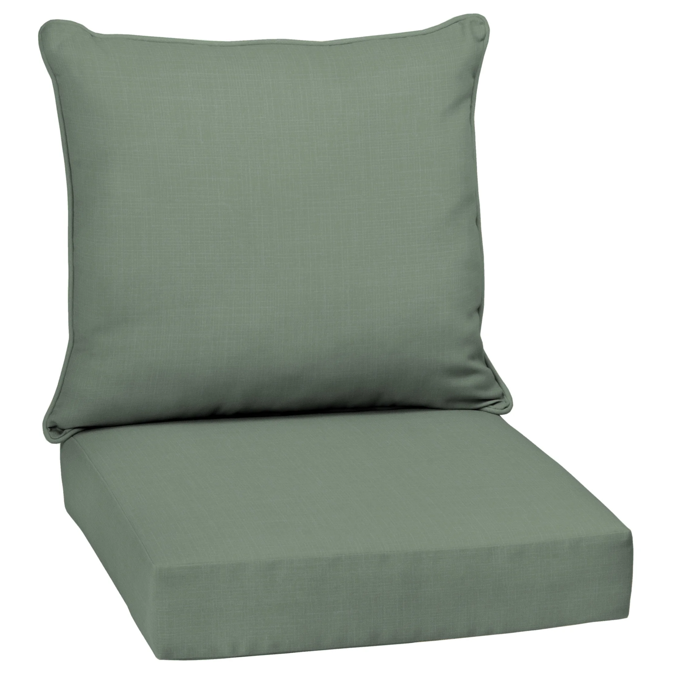 Arden Selections Outdoor Deep Seat Cushion Set, 24 x 24, Rain-Proof, Fade Resistant, Deep Seat Bottom and Back Cushion for Chair, Sofa, and Couch, 24 x 24, Sage Green Texture