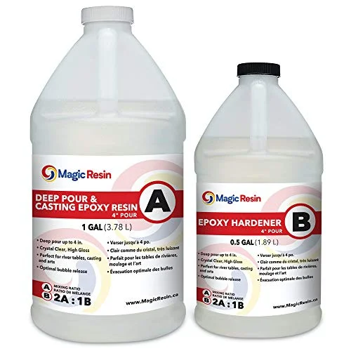 Deep Pour Epoxy Resin for River Table | 1.5 Gallon (5.7 L) | 4'' DEEP Pour, Casting & Art Epoxy Resin Kit | Low VOC & Low Odor | for River Tables, Deep Pour, Casting, Molding, Jewelry, Crafting