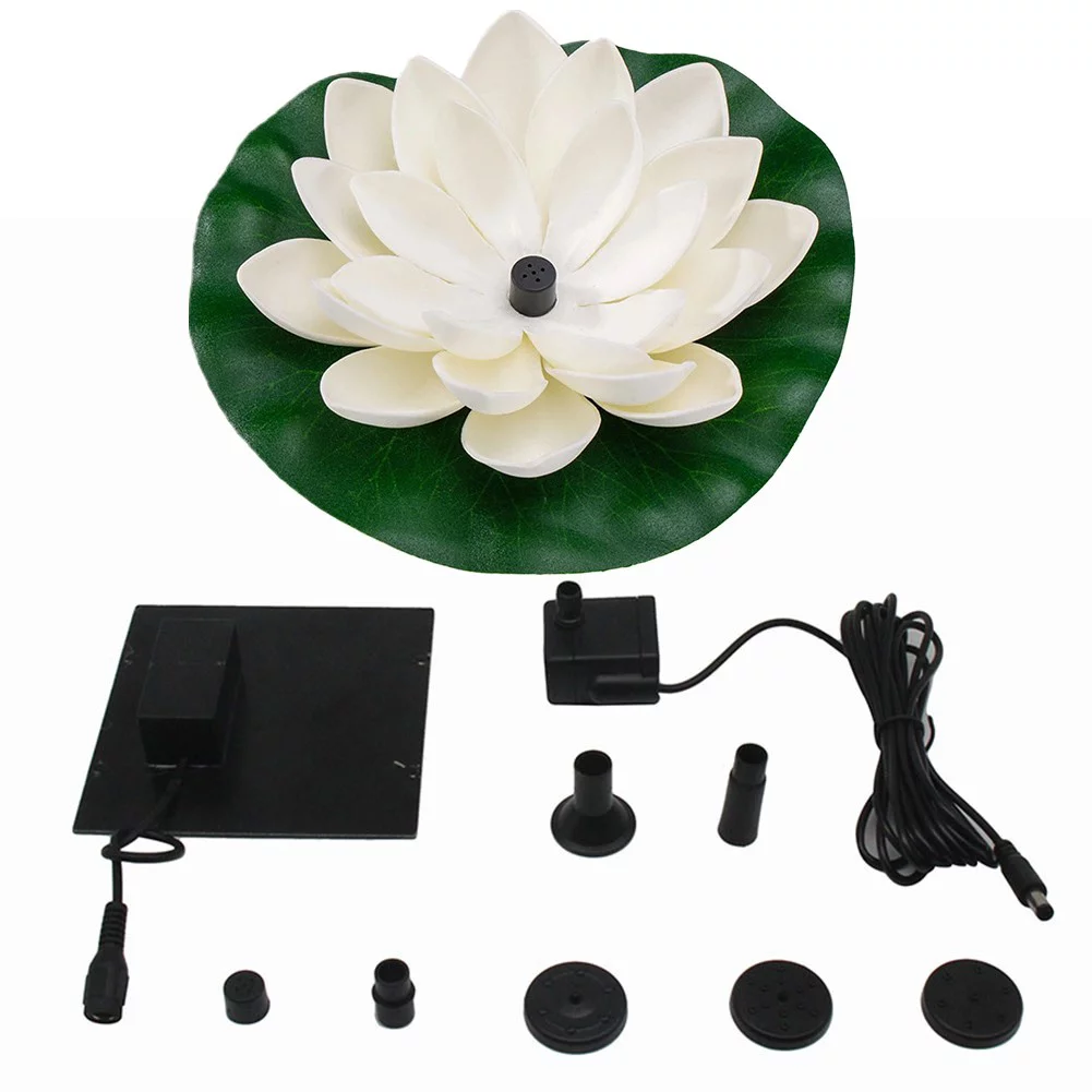 Solar Lotus Fountain Powered Bird Bath Floating Water Pump Pond Garden Pool