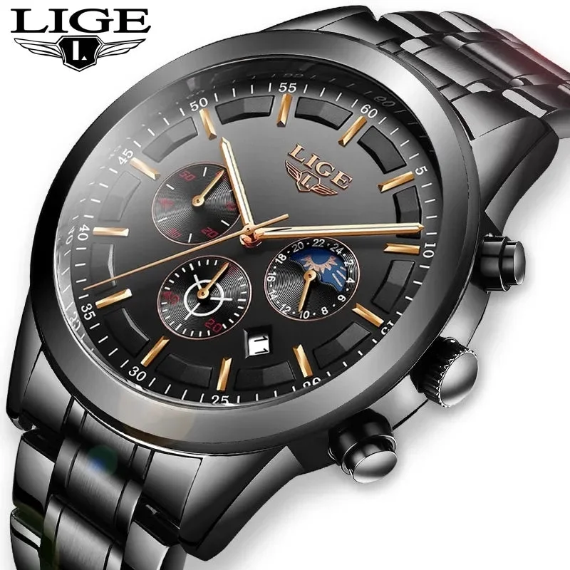 Relojes 2022 Watch Men LIGE Fashion Sport Quartz Clock Mens Watches Top Brand Luxury Business Waterproof Watch Relogio Masculino