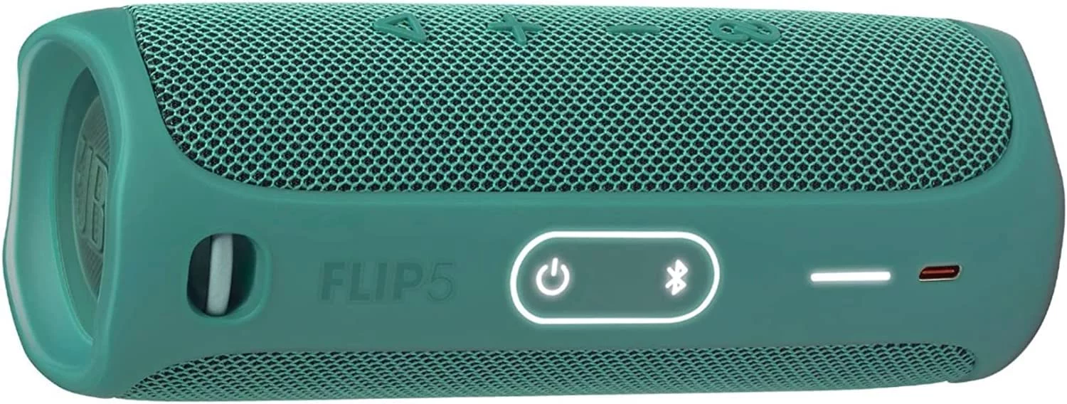 JBL Flip 5 | Portable Waterproof Speaker Bundle with Deluxe CCI Carrying Case (Green - Eco Edition)