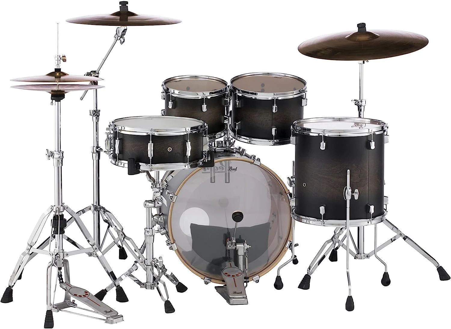 Pearl Decade DMP905P/C262 5 Piece Drum Shell Pack, Satin Blackburst,Fusion