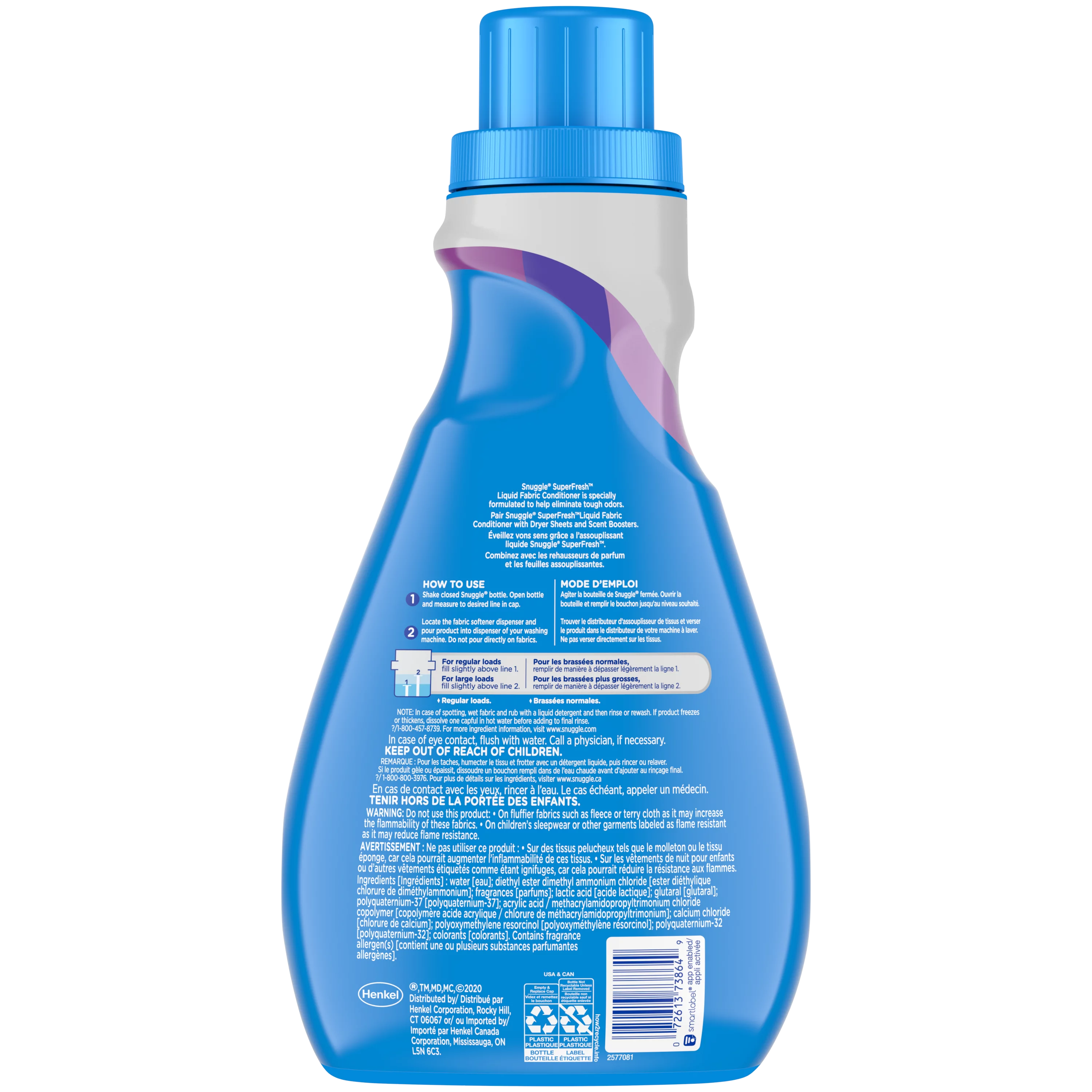 Snuggle SuperFresh Liquid Fabric Softener, Violet Breeze, 48.6 Fluid Ounces, 46 Loads
