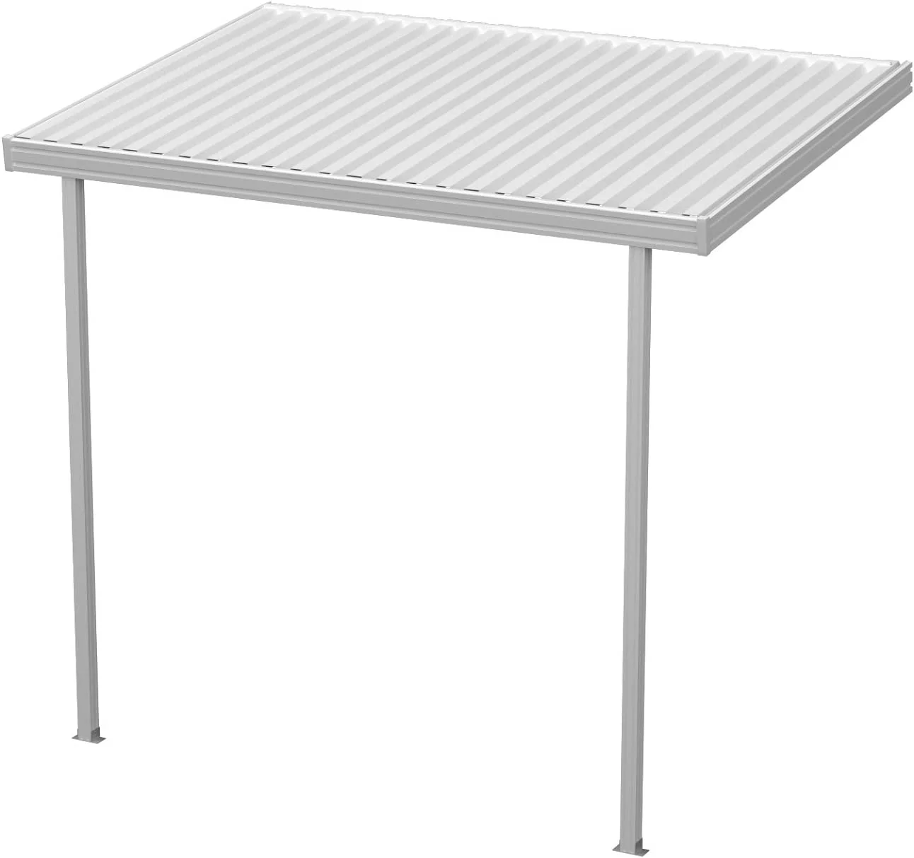 Four Seasons OLS TWV Series 12 ft wide x 8 ft deep Aluminum Patio Cover with 20lb Snowload & 2 Posts in White
