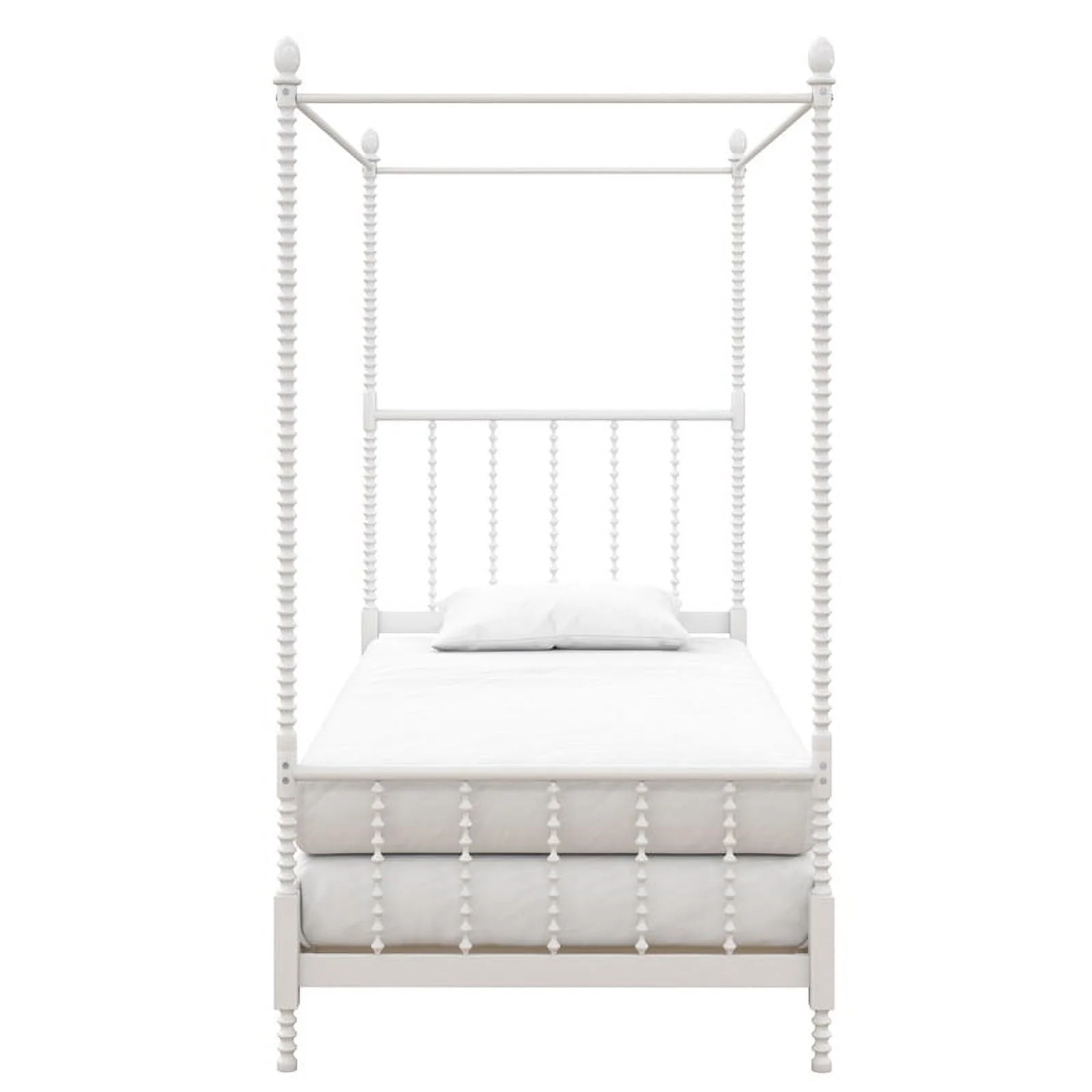 DHP Emerson Traditional Metal Canopy Bed, Twin, White