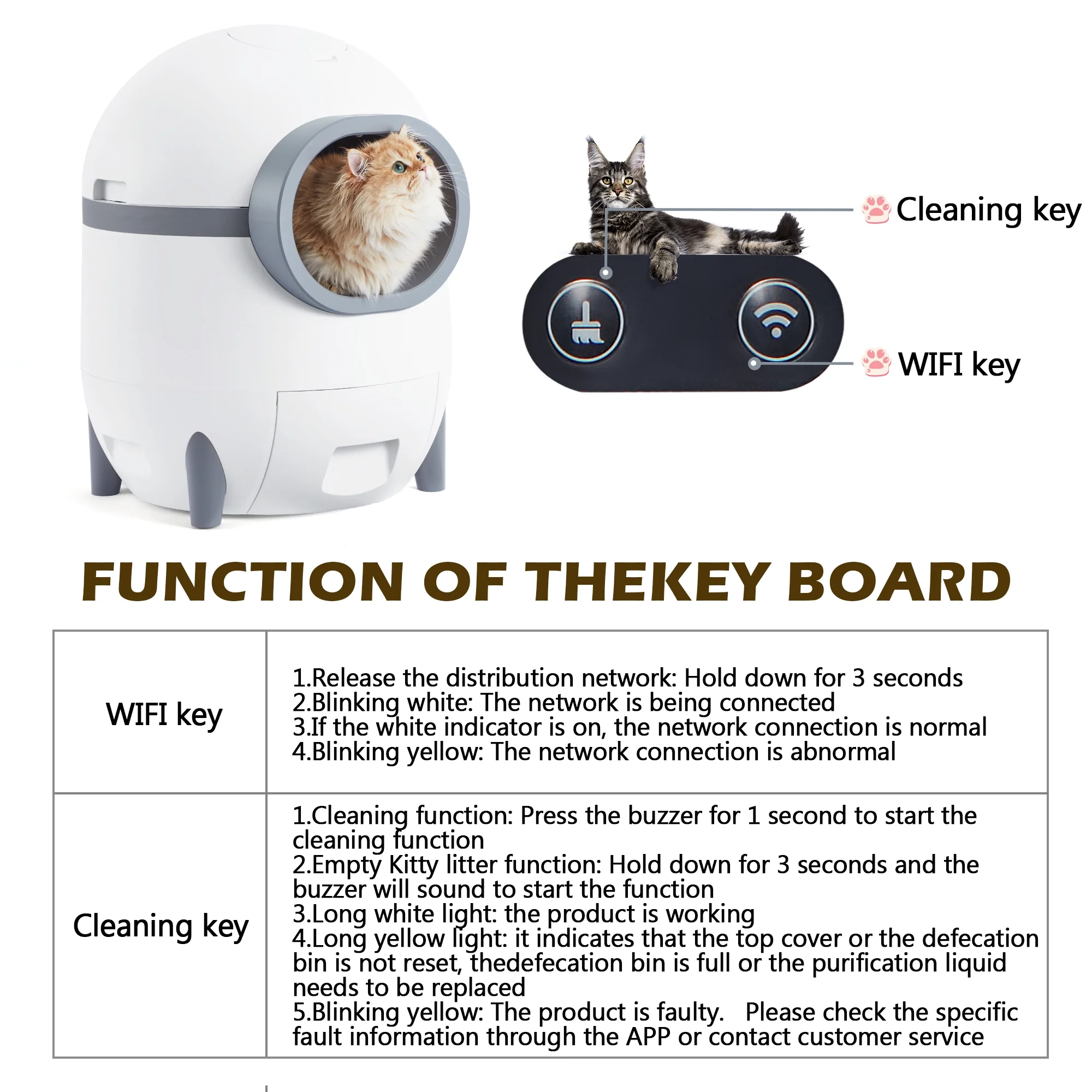 Hommow Automatic Cat Litter Box, Self Cleaning Cat Litter Box with APP Control & Cleaning Kit