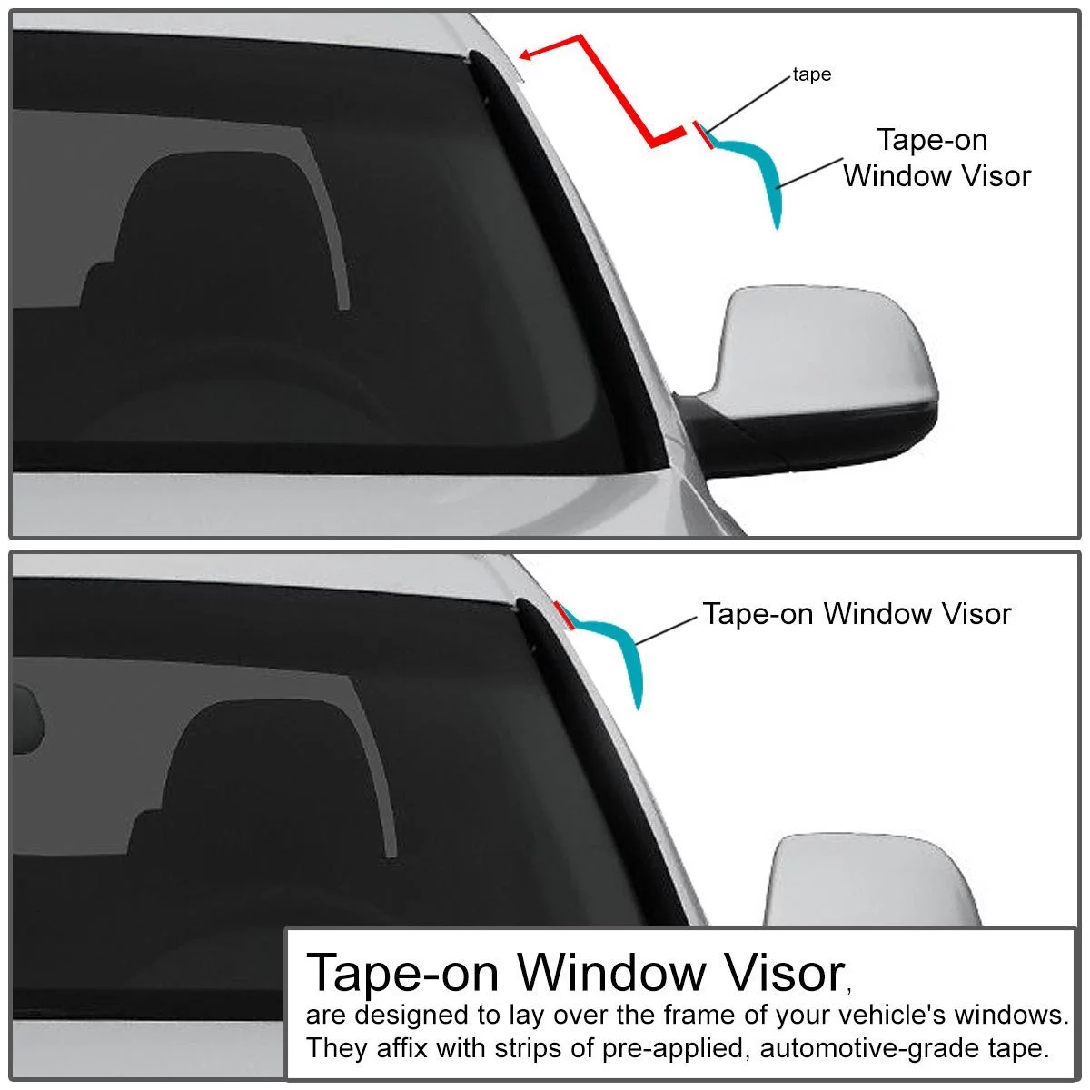 DNA Motoring WVS-220 For 1999 to 2003 Chevy Tracker / Suzuki Vitara 2pcs Window Vent Visor Deflector Rain Guard (Dark Smoke) 00 01 02