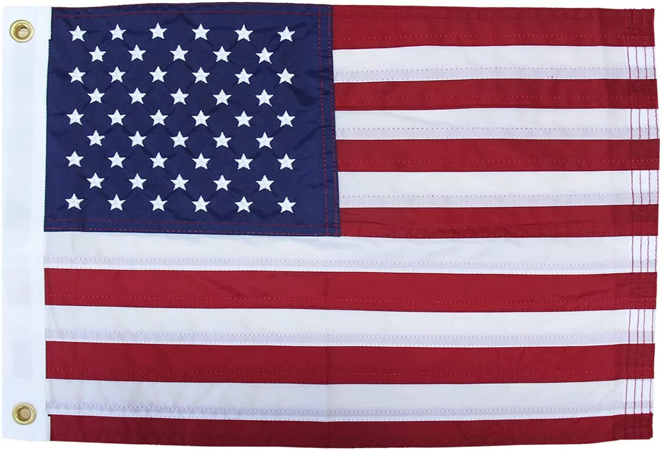 American Flag 2.5x4 ft Outdoor, Heavy Duty 210D Small Nylon US Flag, Strongest Longest Lasting with Embroidered Stars/Sewn Stripes/Brass Grommets