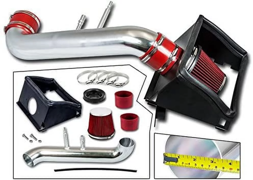Cold Air Intake System with Heat Shield Kit + Filter Combo RED Compatible For 15-19 Compatible Ford F150 5.0L V8