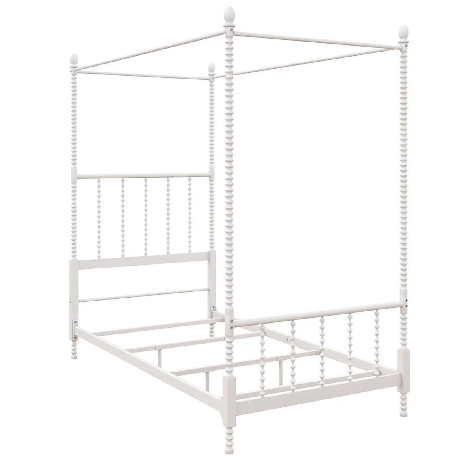 DHP Emerson Traditional Metal Canopy Bed, Twin, White