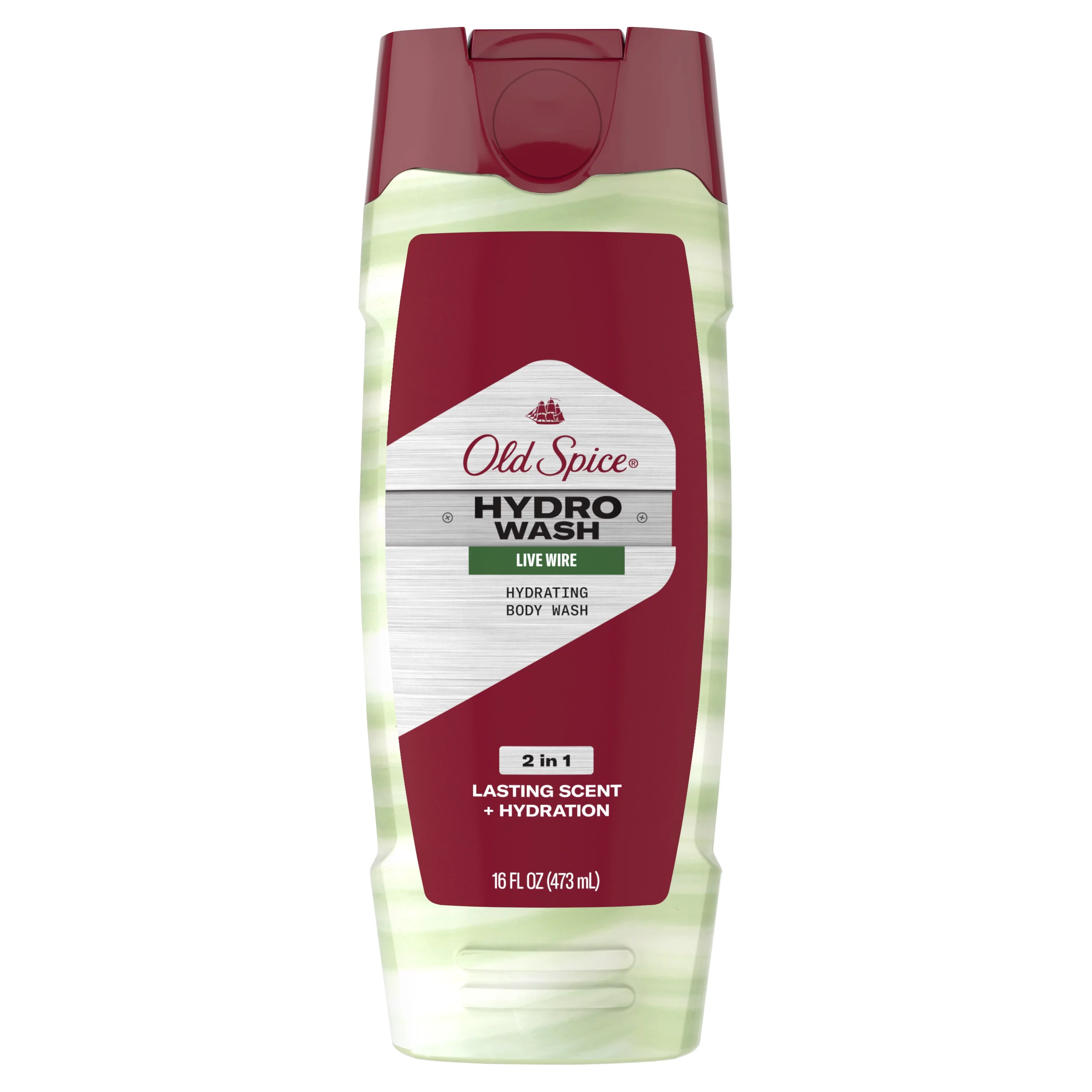 Old Spice Hydro Wash Body Wash for Men Hardest Working Live Wire, 16 oz