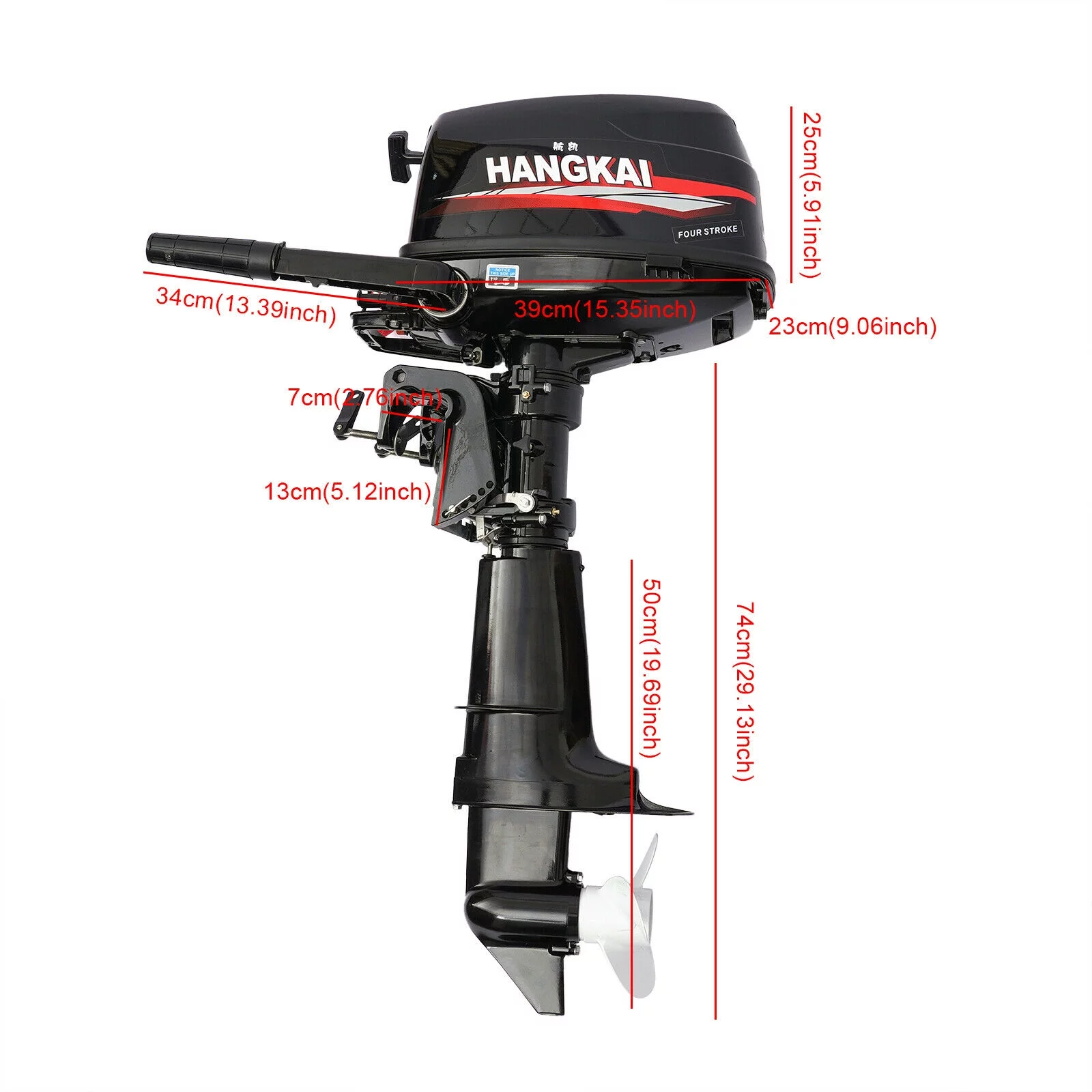 HANGKAI 6.5HP 4 Stroke Outboard Motor Marine Boat Engine W/Water Cooling CDI System
