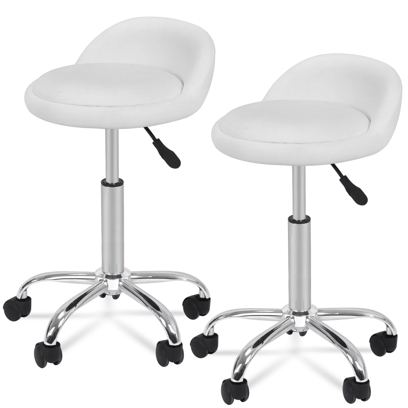 ZENY Swivel Salon Stool Chair PU Backrest 21-27