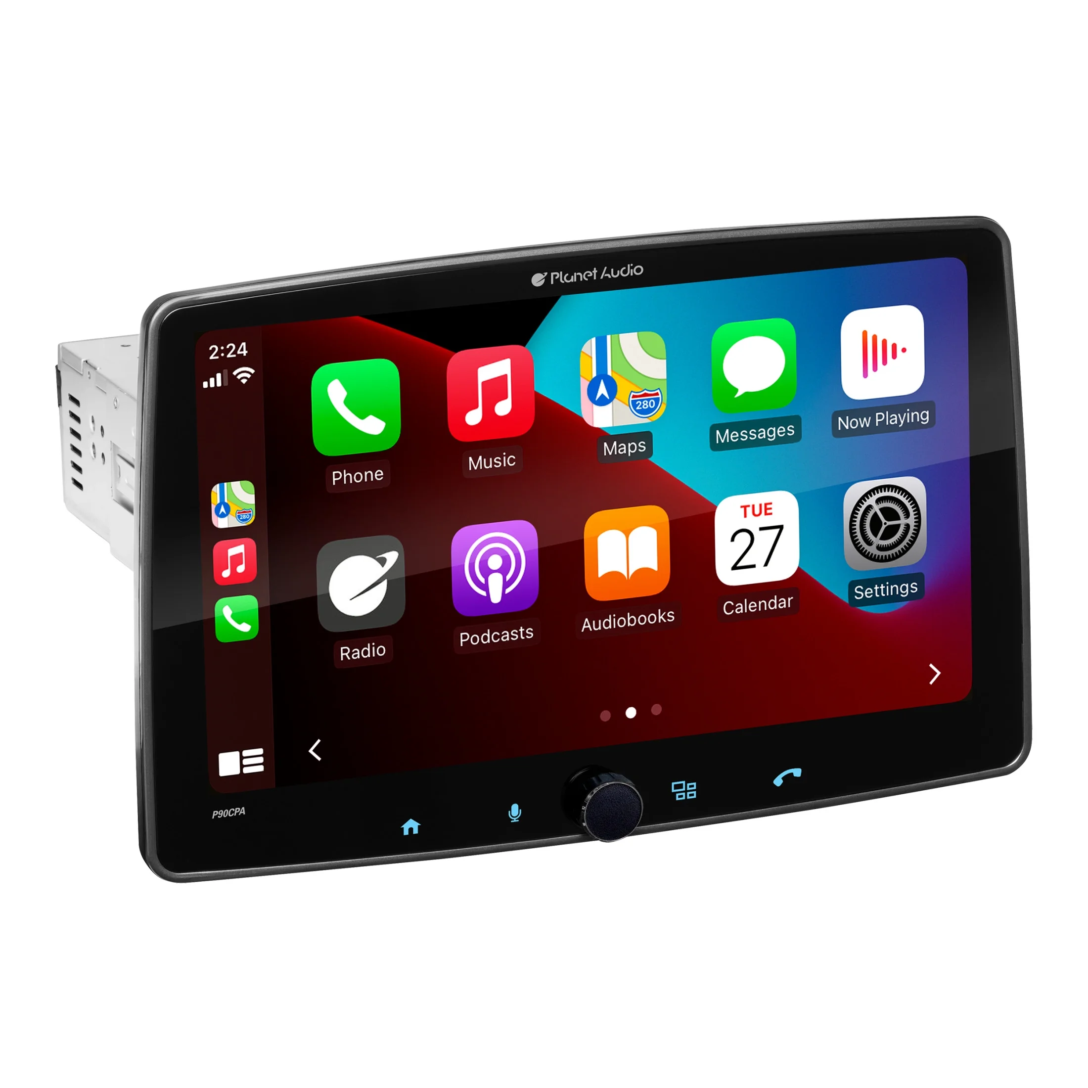 Planet Audio P90CPA Car Stereo - Apple CarPlay, Android Auto, Single Din, 9 Inch Capacitive Touchscreen, Bluetooth, No CD DVD Player, AM/FM Radio Receiver