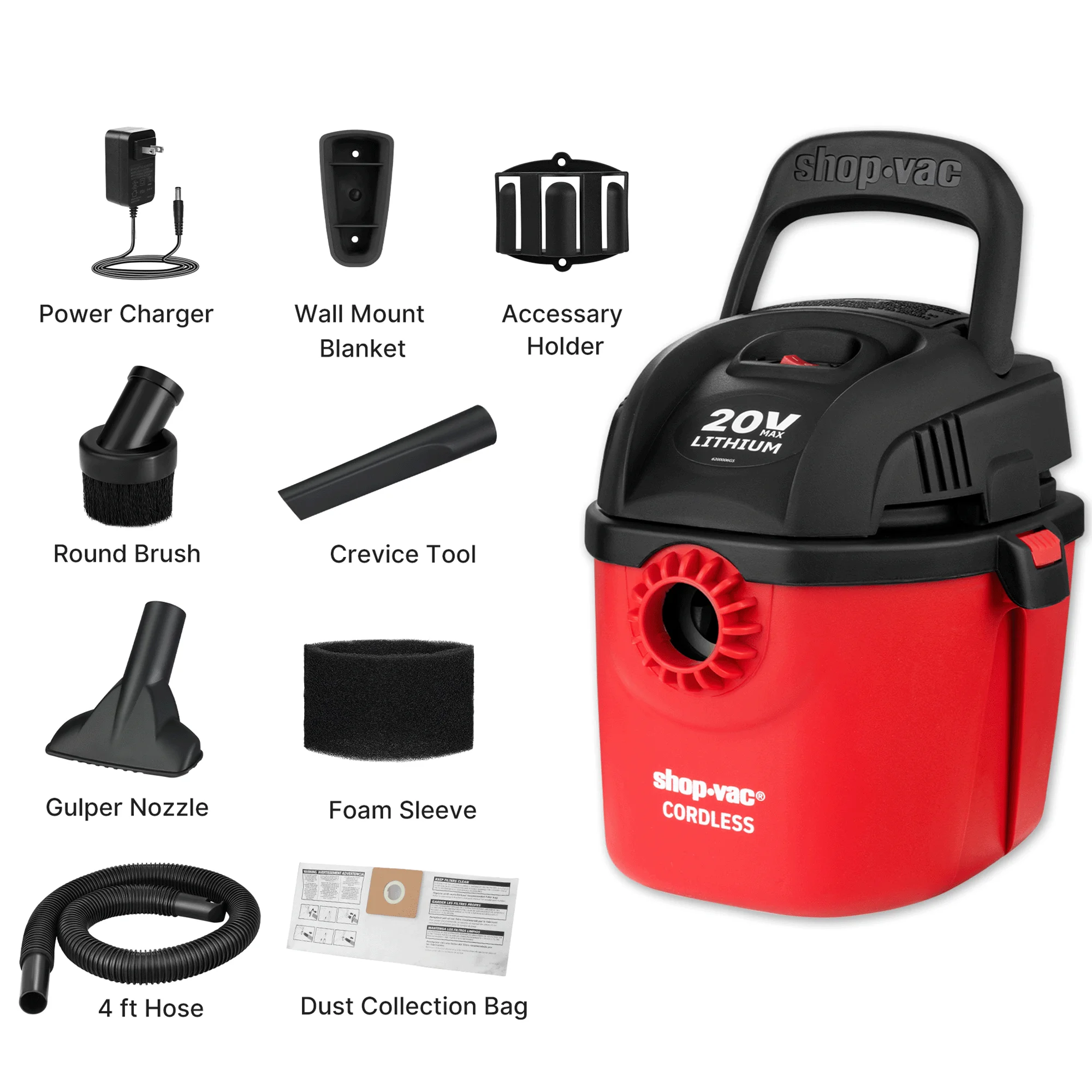 Shop-Vac 20V Cordless Wet/Dry Vac, 1 Gallon