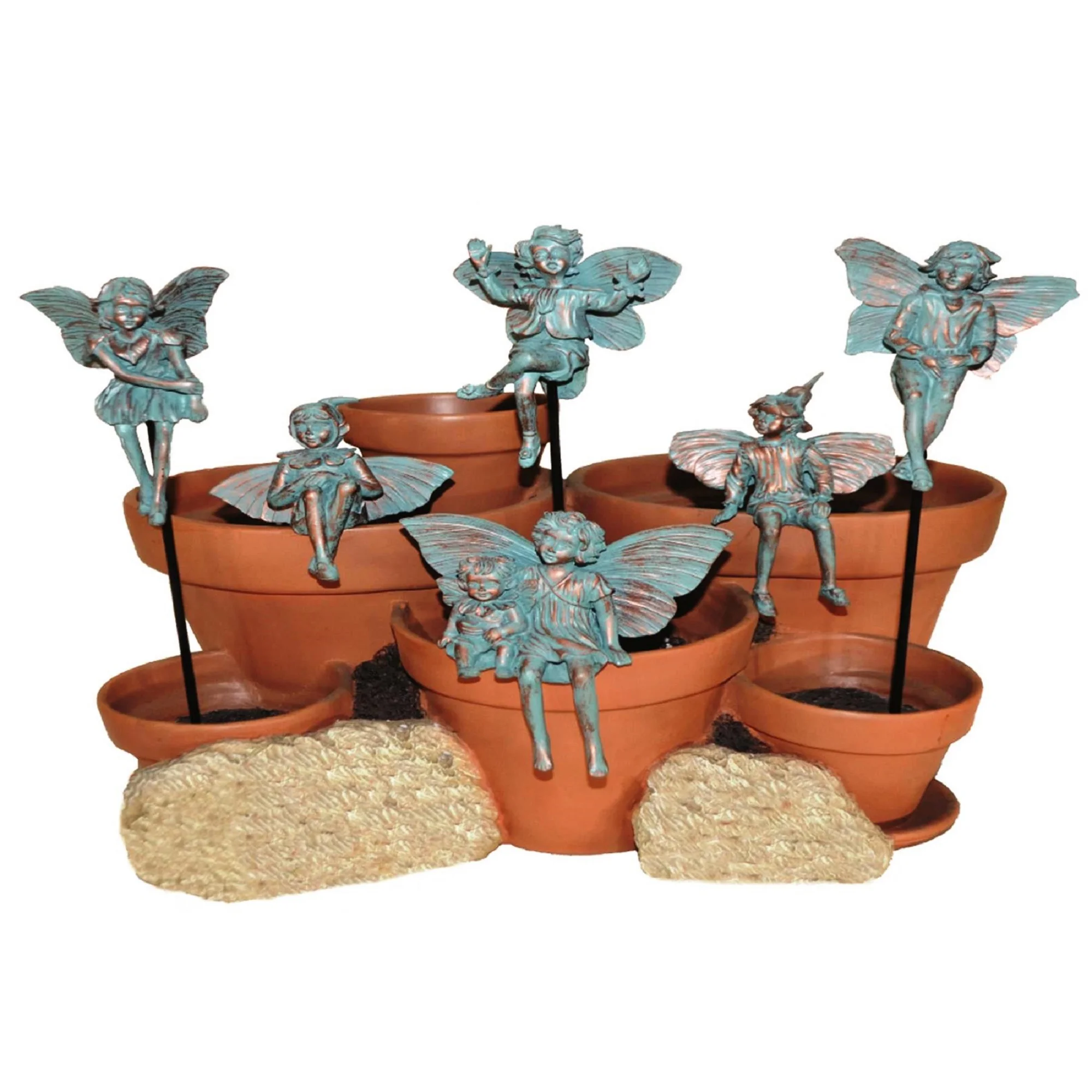 Homestyles Fairy Pot Sitter & Plant Stake 6 pcs. Assortment (6 Assorted Styles) Home & Garden Figurine Statues 5