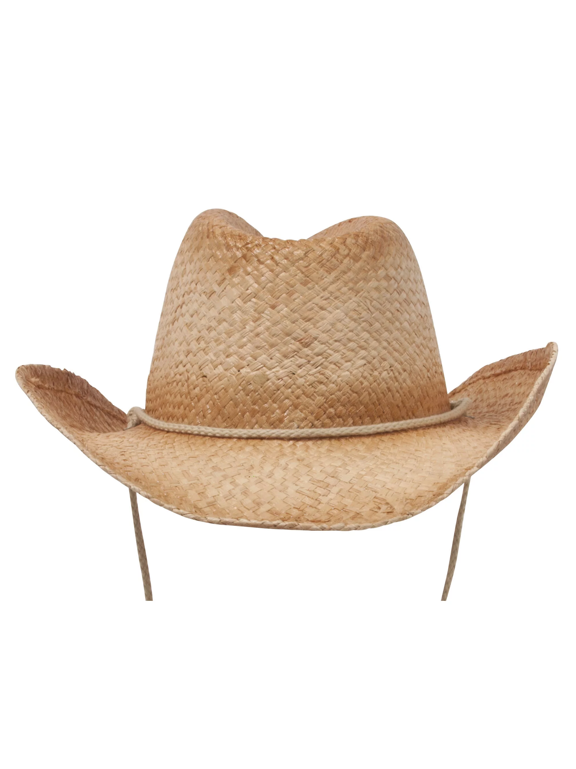 Outback Cowboy Tea Stained Raffia Straw Hat-Natural Off Tea Stains Plain